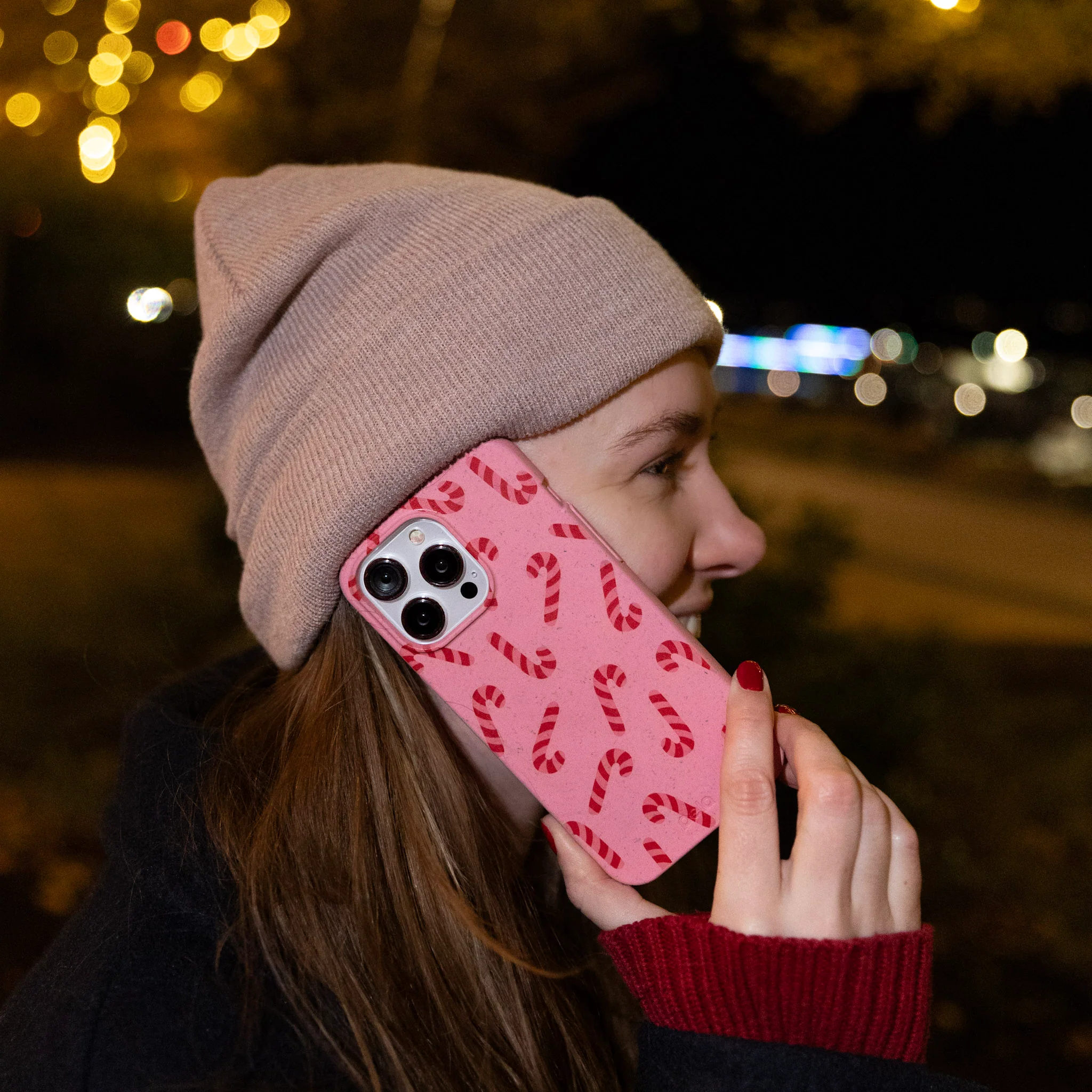 Bubblegum Pink Candy Cane Chaos iPhone 17 Pro Max Case - Image 2