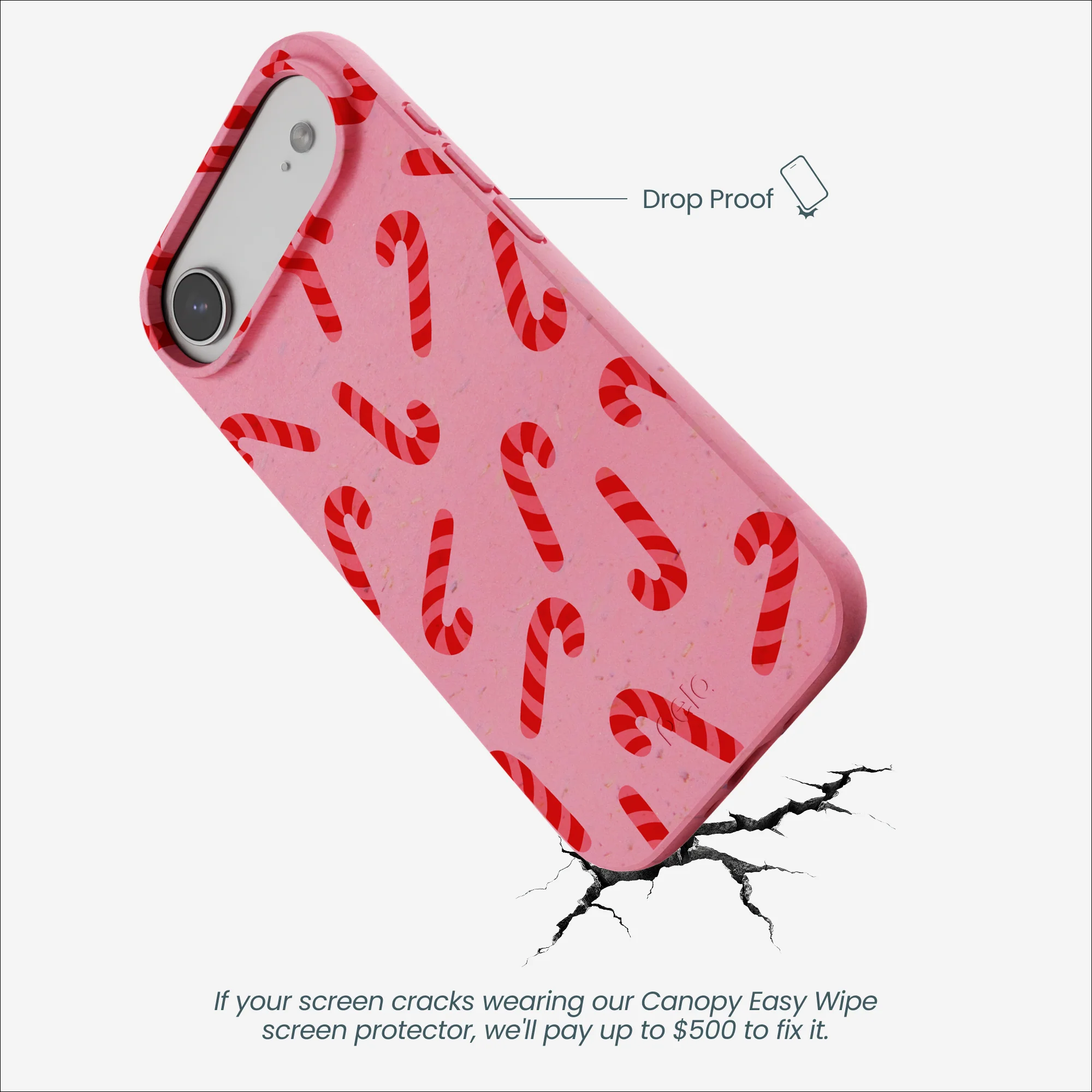 Bubblegum Pink Candy Cane Chaos iPhone Air Case - Image 5