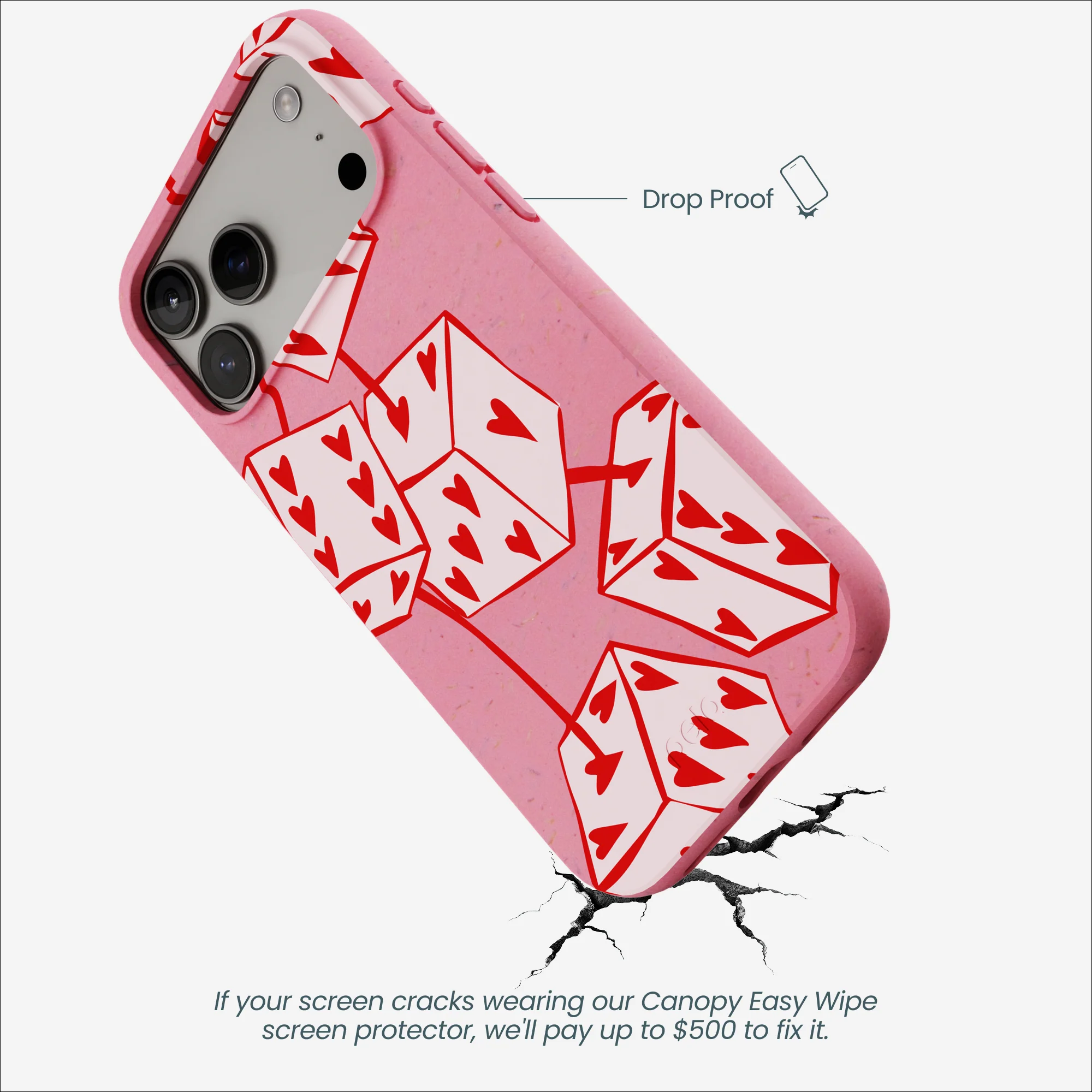 Bubblegum Pink Dicey Cherries iPhone 17 Pro Max Case - Image 4