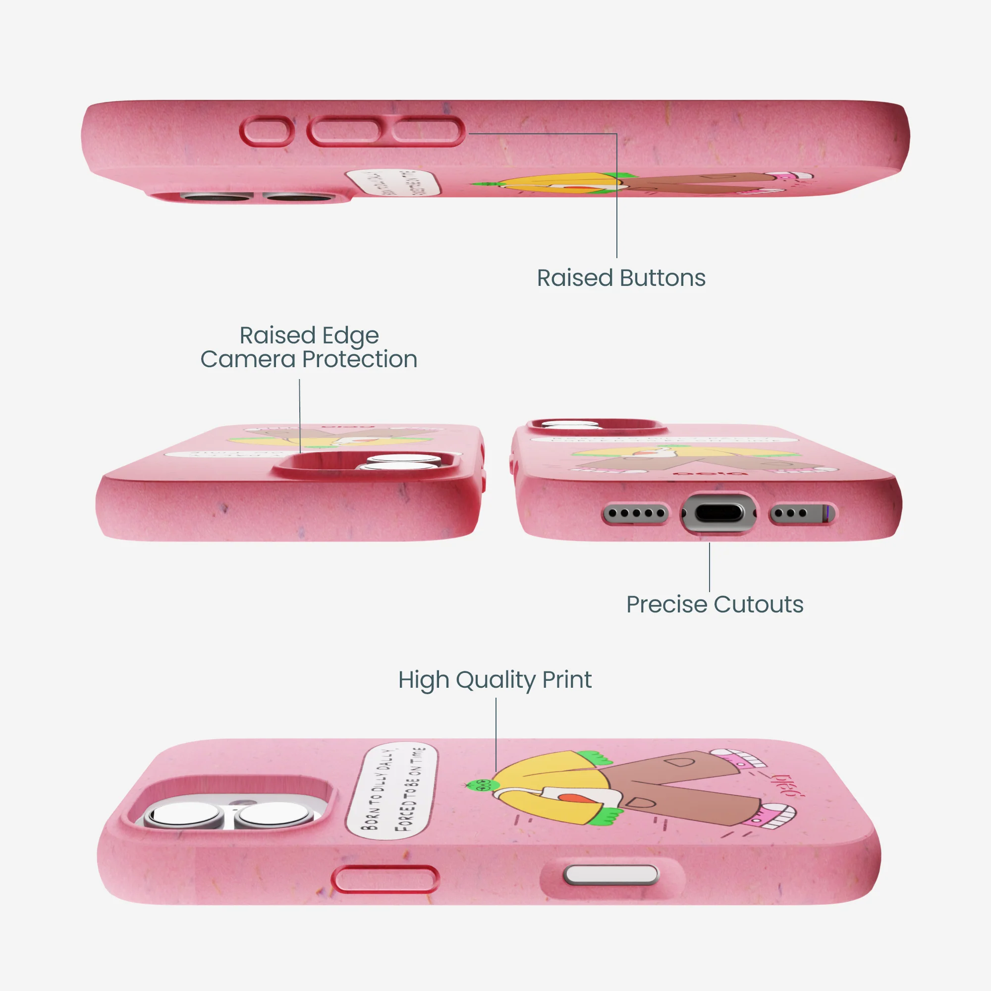 Bubblegum Pink Dilly Dally iPhone 17 Case - Image 3
