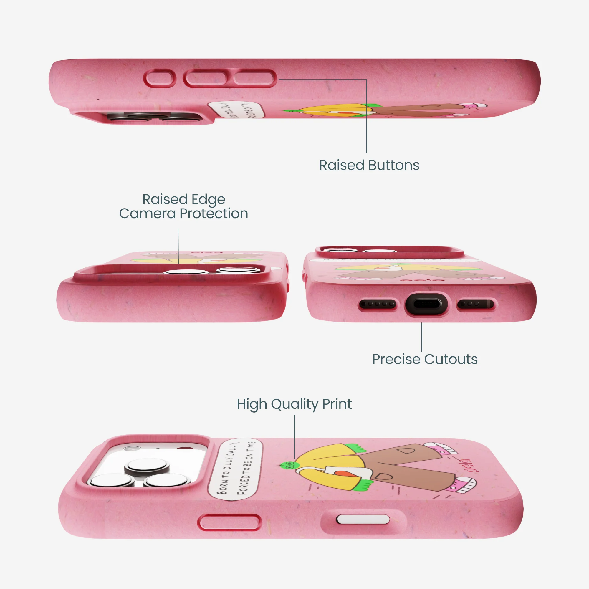 Bubblegum Pink Dilly Dally iPhone 17 Pro Case - Image 3