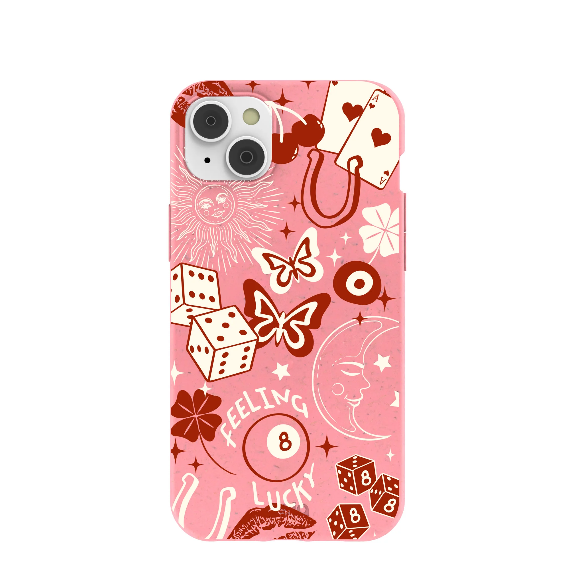Bubblegum Pink Feeling Lucky iPhone 14 Plus Case