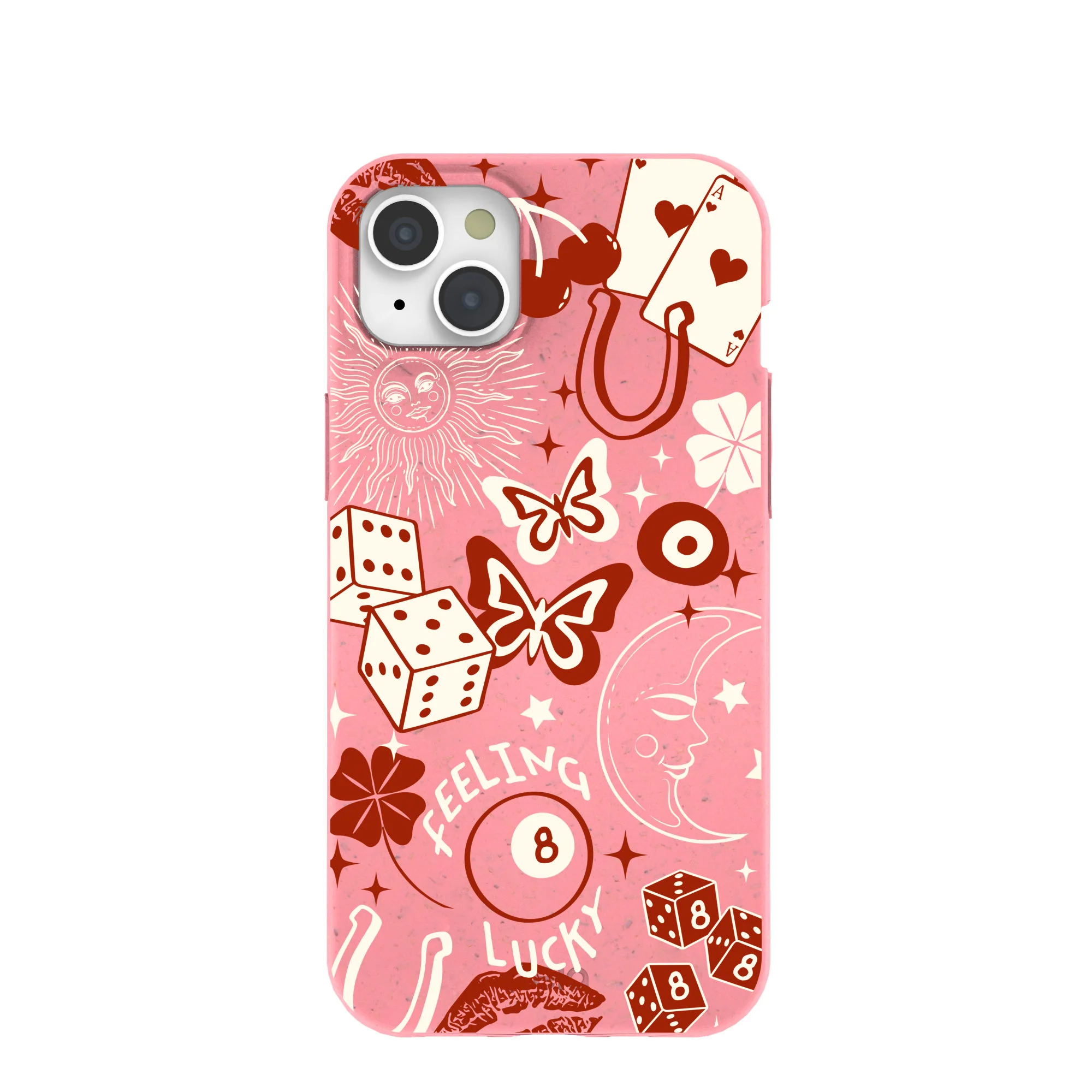 Bubblegum Pink Feeling Lucky iPhone 15 Plus Case