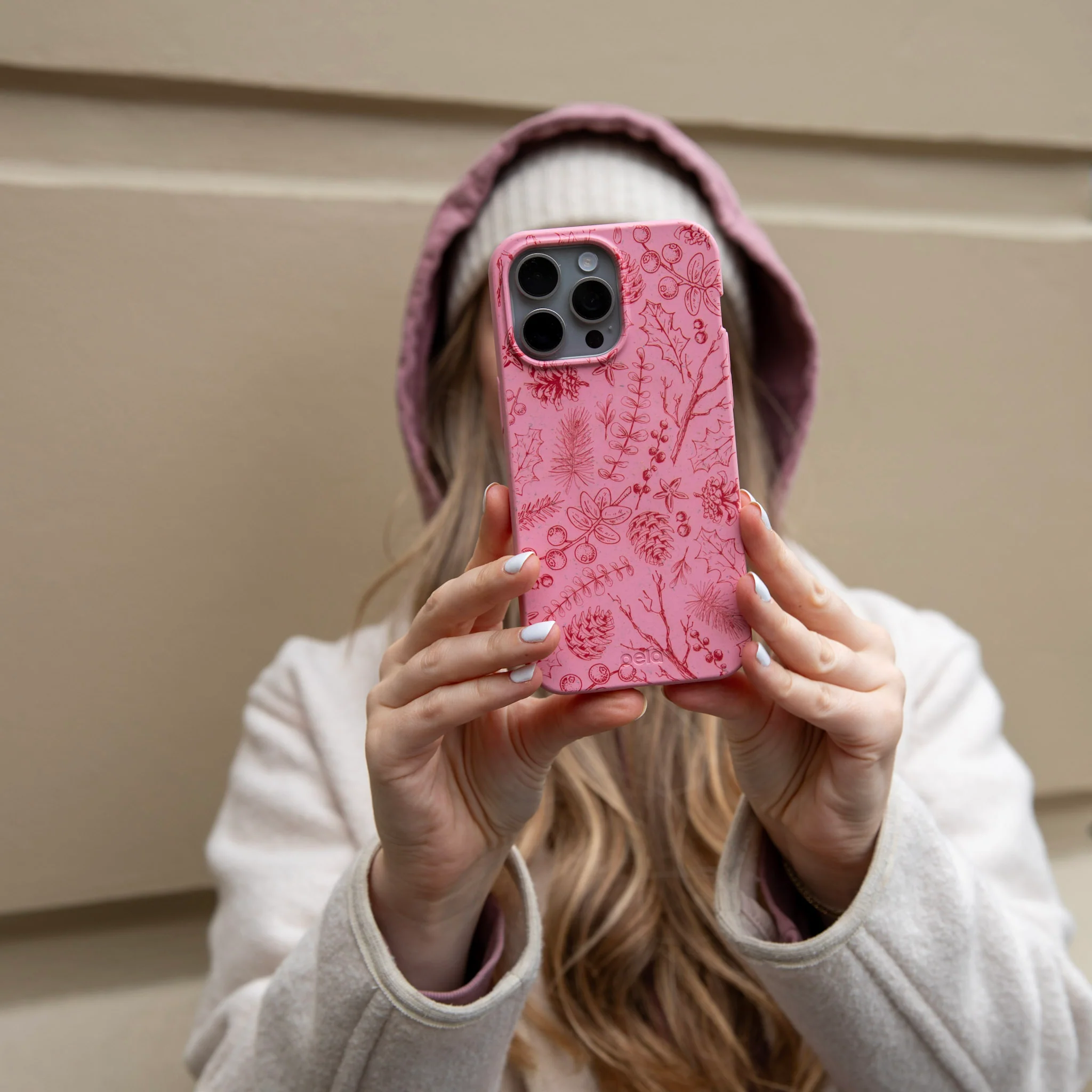 Bubblegum Pink Festive Forest iPhone 16 Plus Case - Image 6