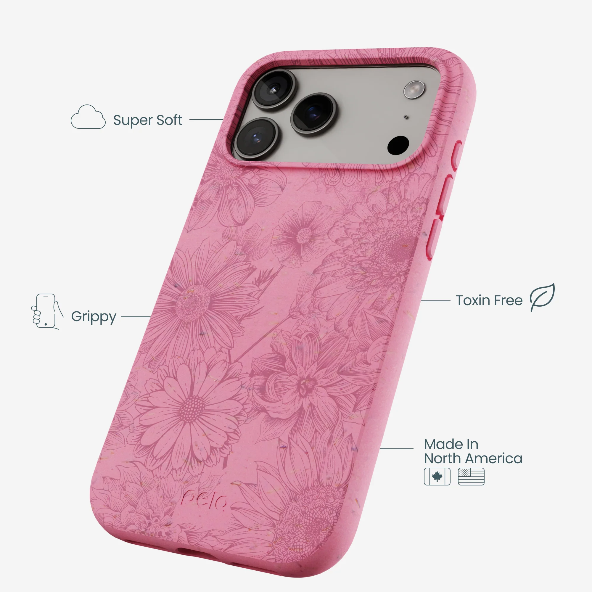 Bubblegum Pink Flora iPhone 17 Pro Max Case - Image 4