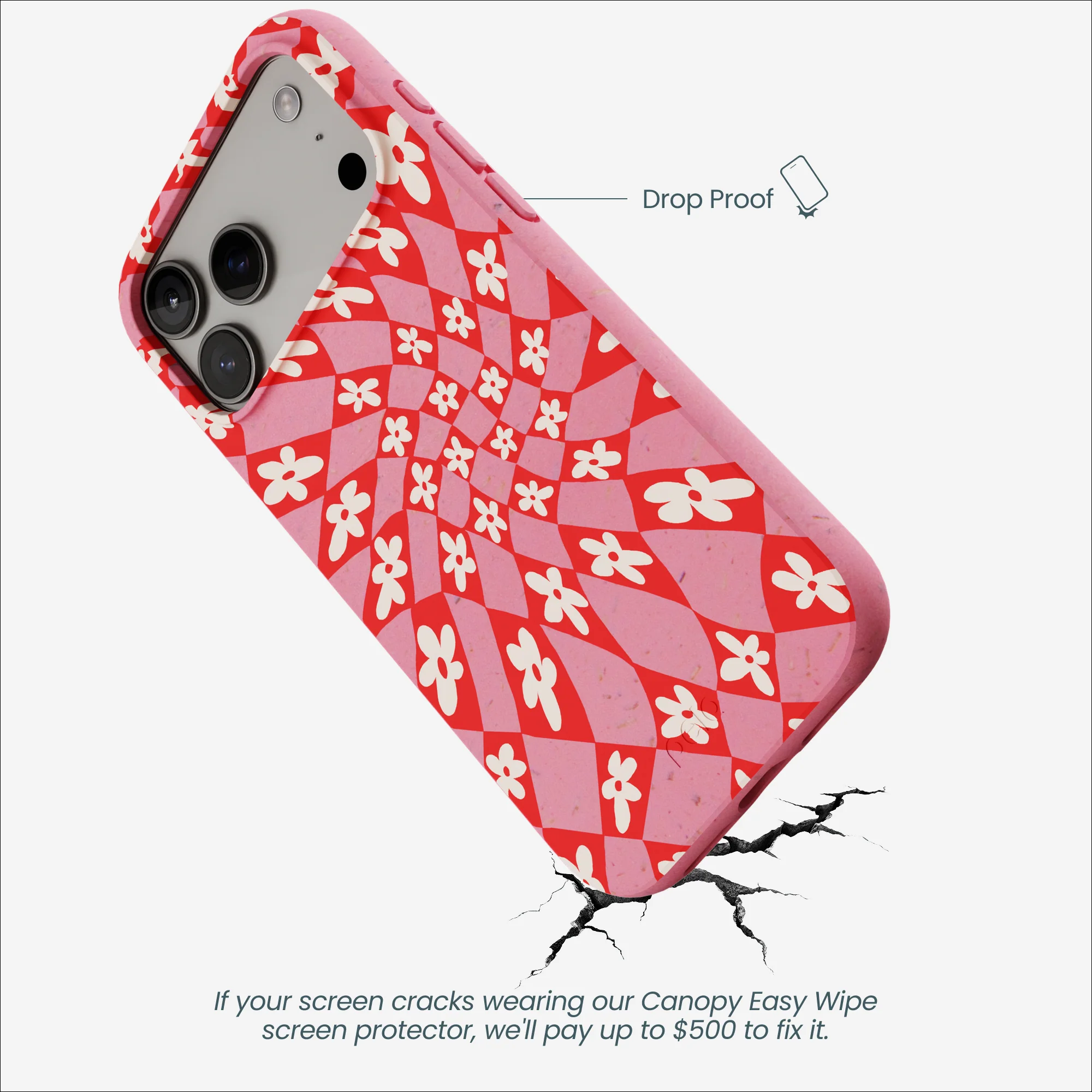 Bubblegum Pink Funky Fleurs iPhone 17 Pro Max Case - Image 4