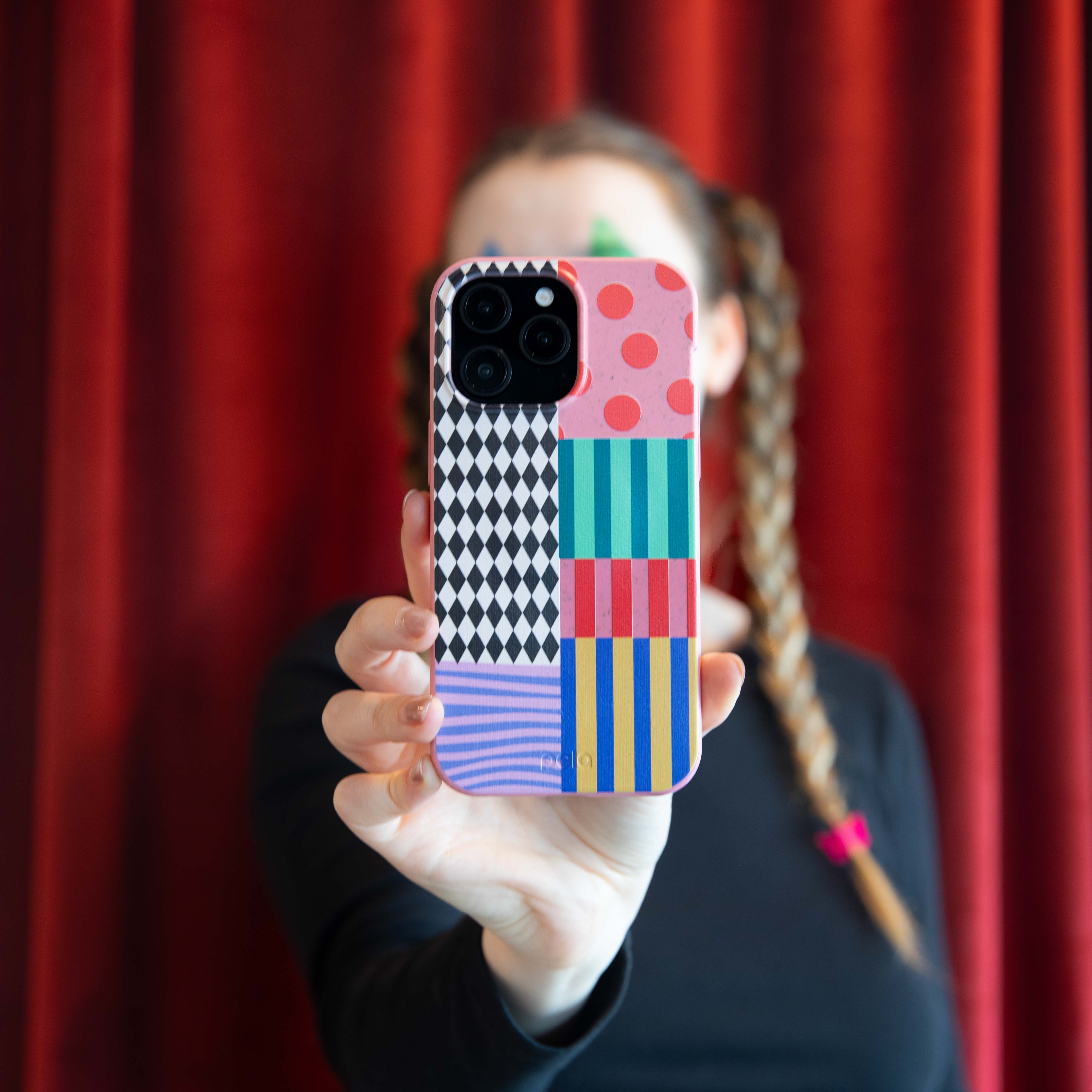 Bubblegum Pink Juggling Colors iPhone 12/ iPhone 12 Pro Case - Image 2