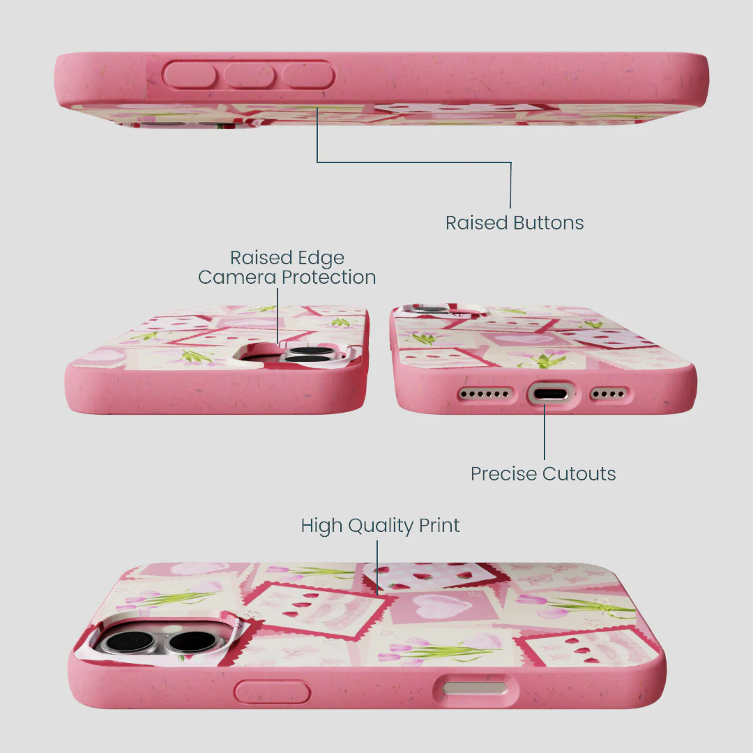 Bubblegum Pink Love Letters iPhone 16 Plus Case - Image 3