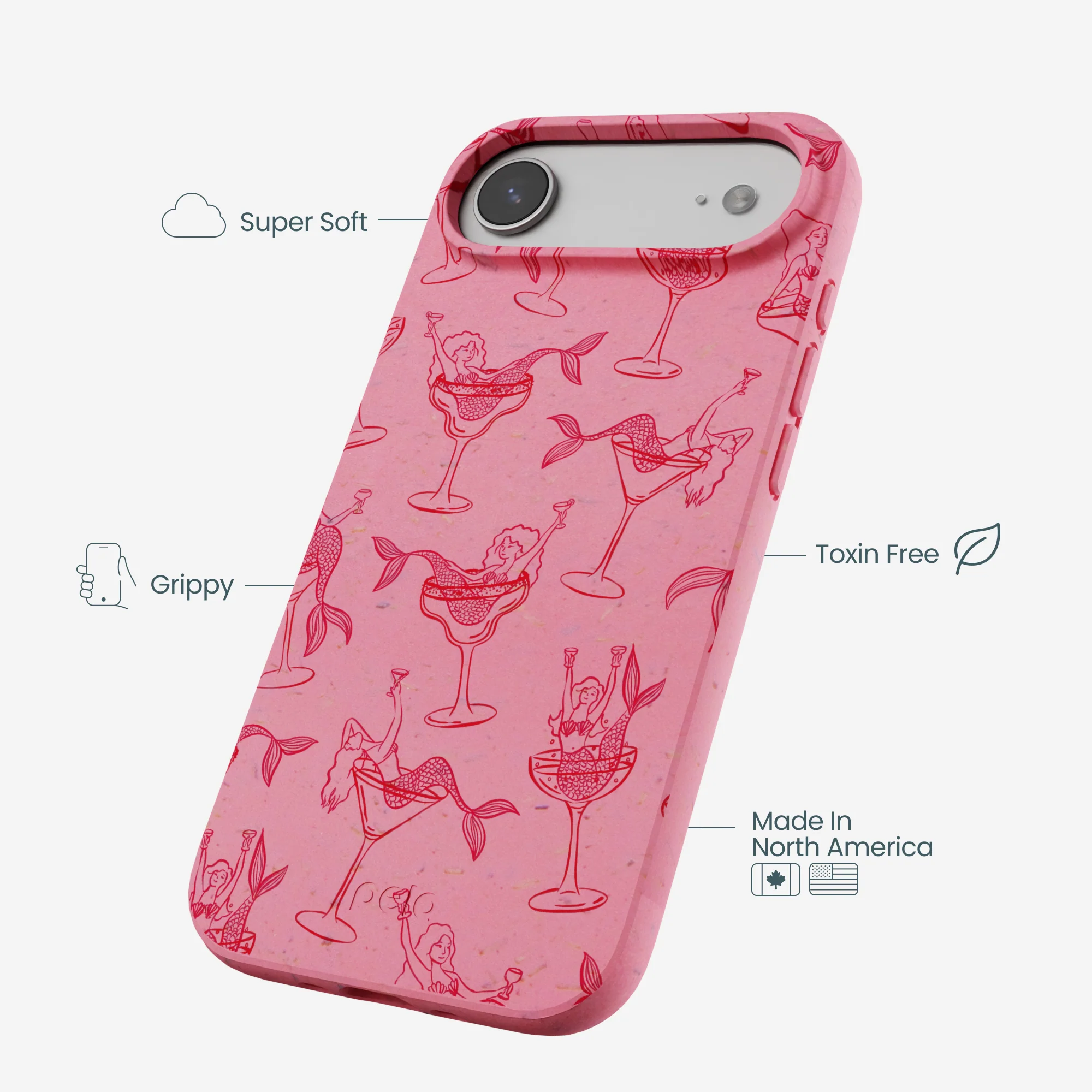 Bubblegum Pink Mermaid Cocktail iPhone Air Case - Image 4