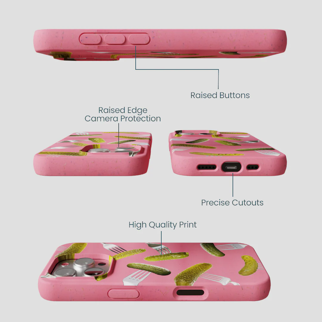 Bubblegum Pink Pickle Party iPhone 16 Pro Case - Image 3