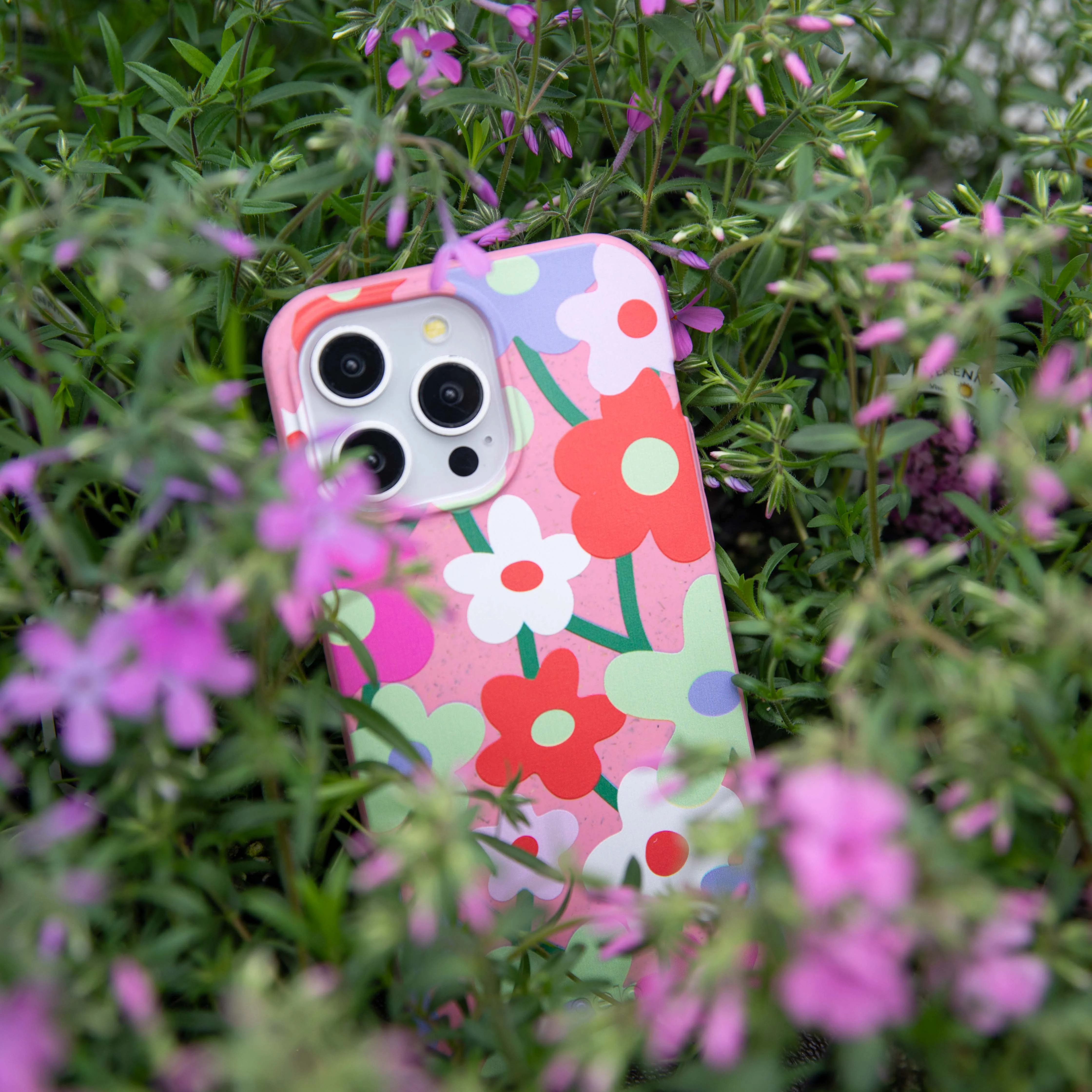 Bubblegum Pink Poppy Flora iPhone 13 Mini Case - Image 5