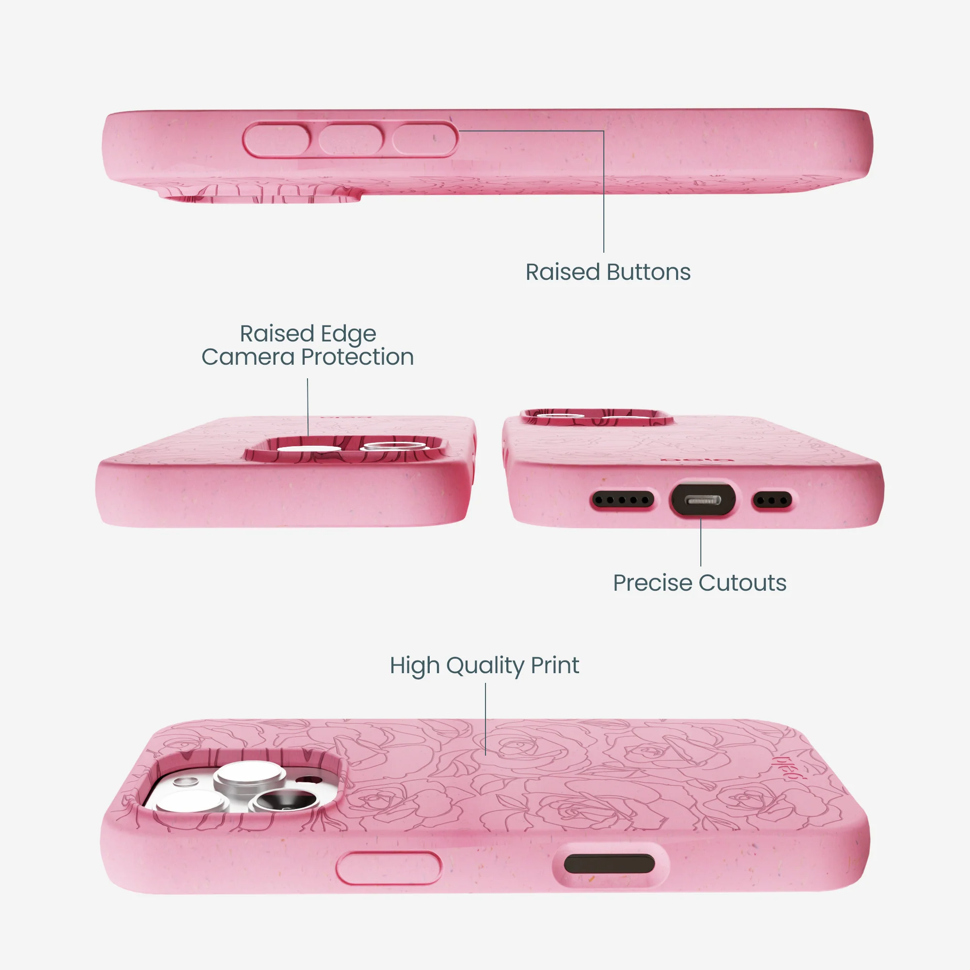 Bubblegum Pink Rosettes iPhone 16 Pro Max Case - Image 3