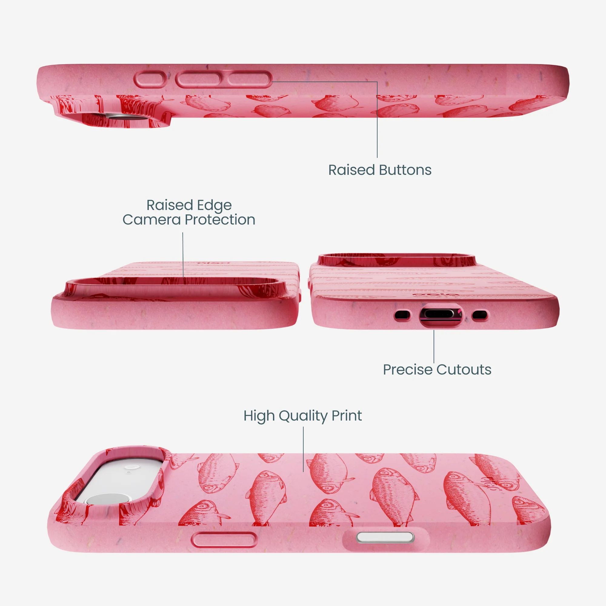 Bubblegum Pink Sardine Stream iPhone Air Case - Image 3