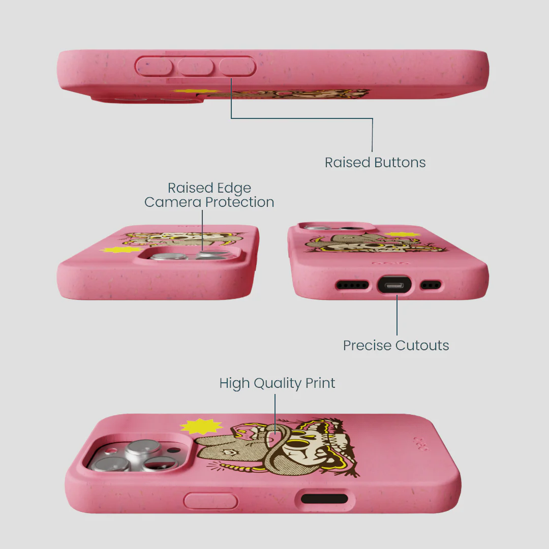 Bubblegum Pink Snakebite iPhone 16 Pro Case - Image 3