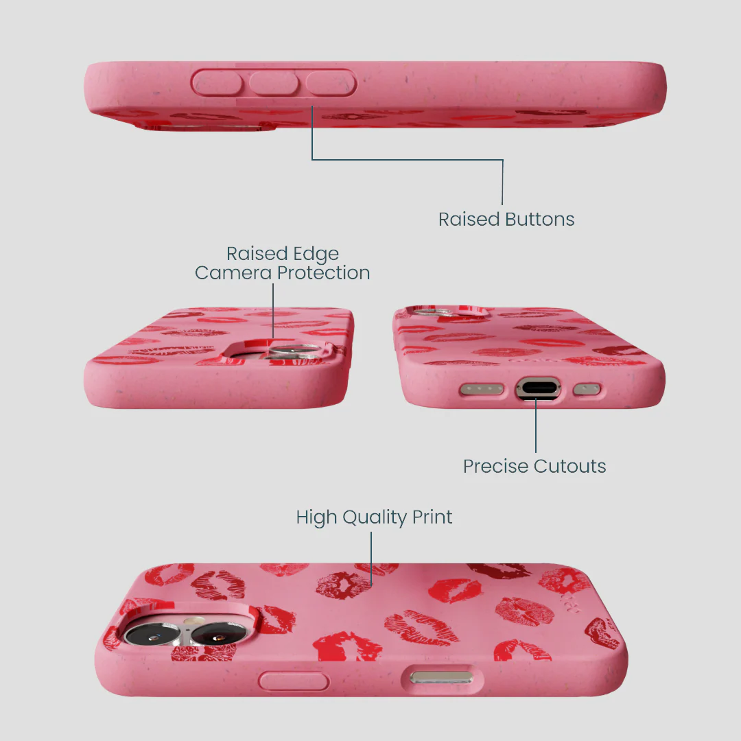 Bubblegum Pink XOXO iPhone 16 Case - Image 3