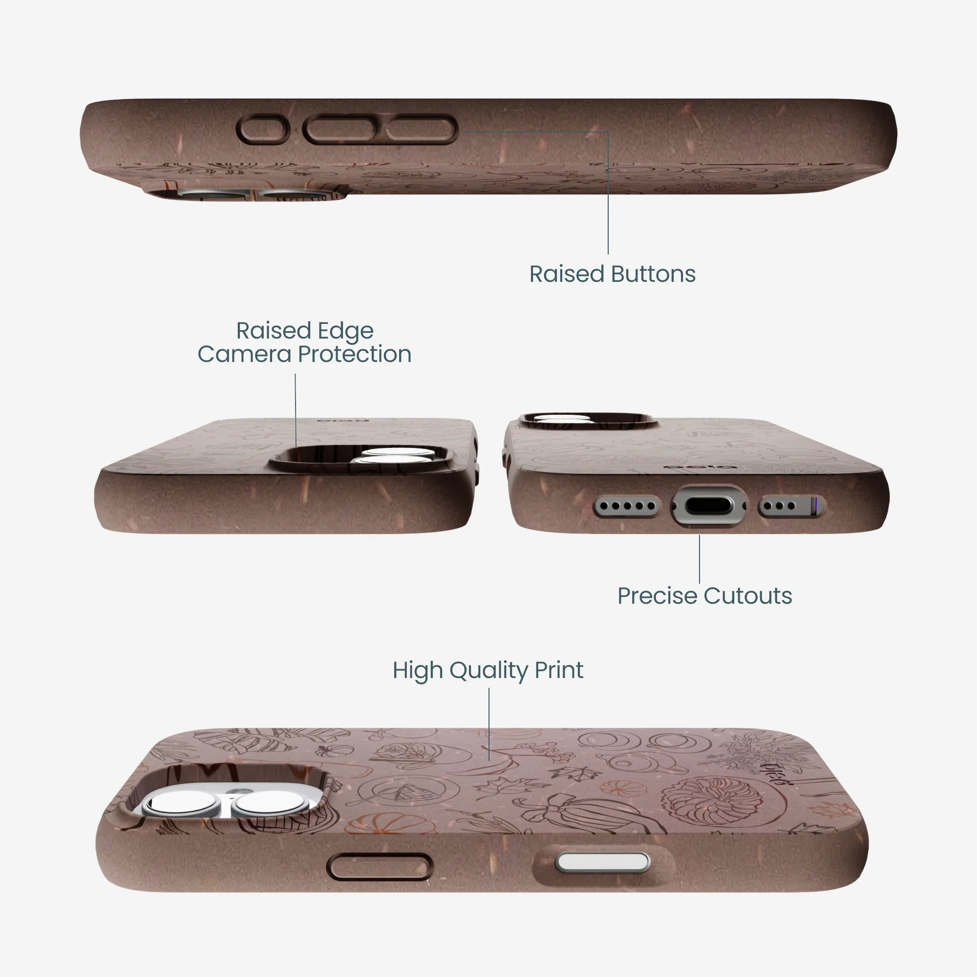 Chocolate Brown Autumn Sweets iPhone 17 Case - Image 3