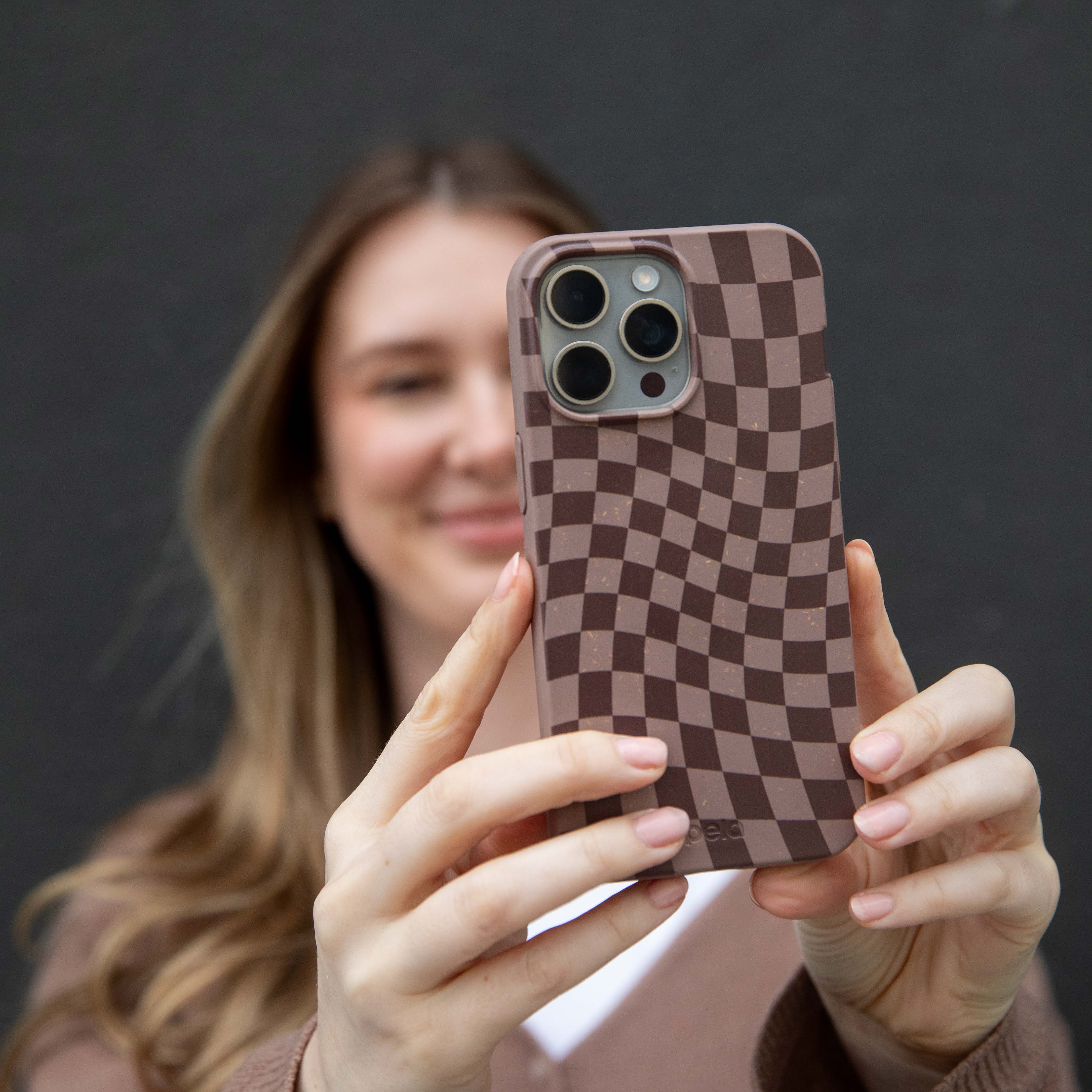 Chocolate Brown Cafe Check Google Pixel 8 Pro Case - Image 2