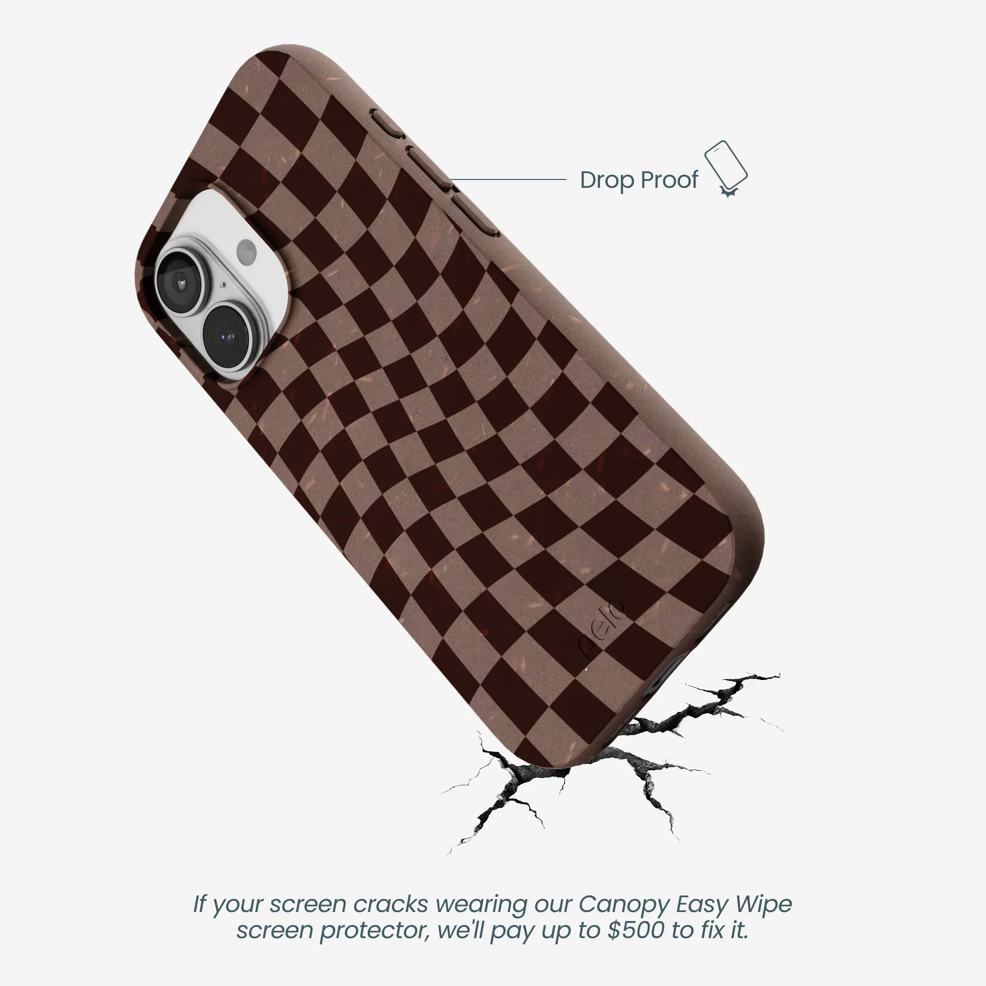 Chocolate Brown Cafe Check iPhone 17 Case - Image 5