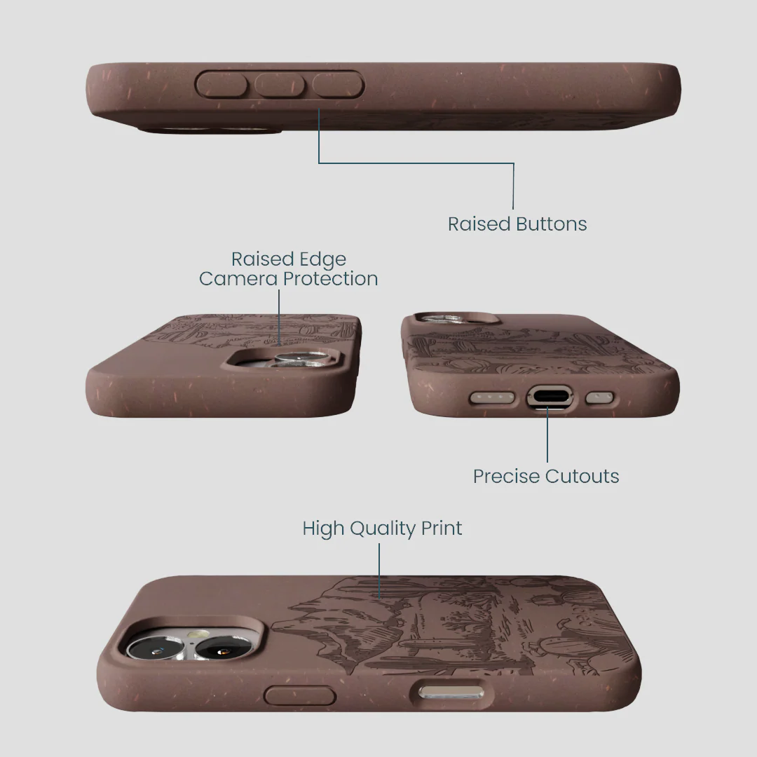 Chocolate Brown Desert Run iPhone 16 Case - Image 3