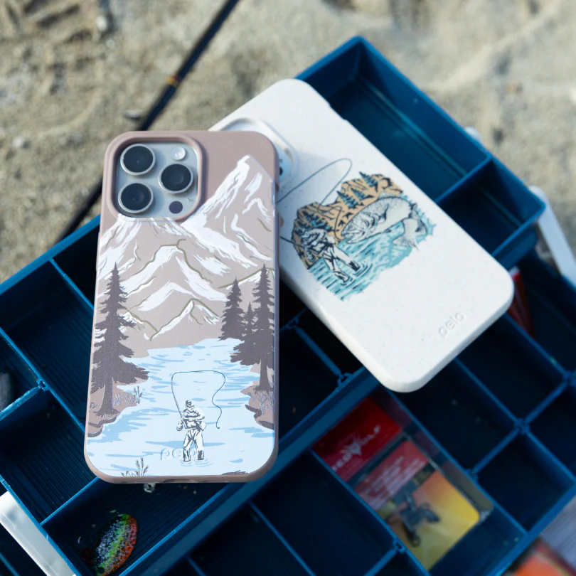 Chocolate Brown Gone Fishing iPhone 13 Pro Max Case - Image 5