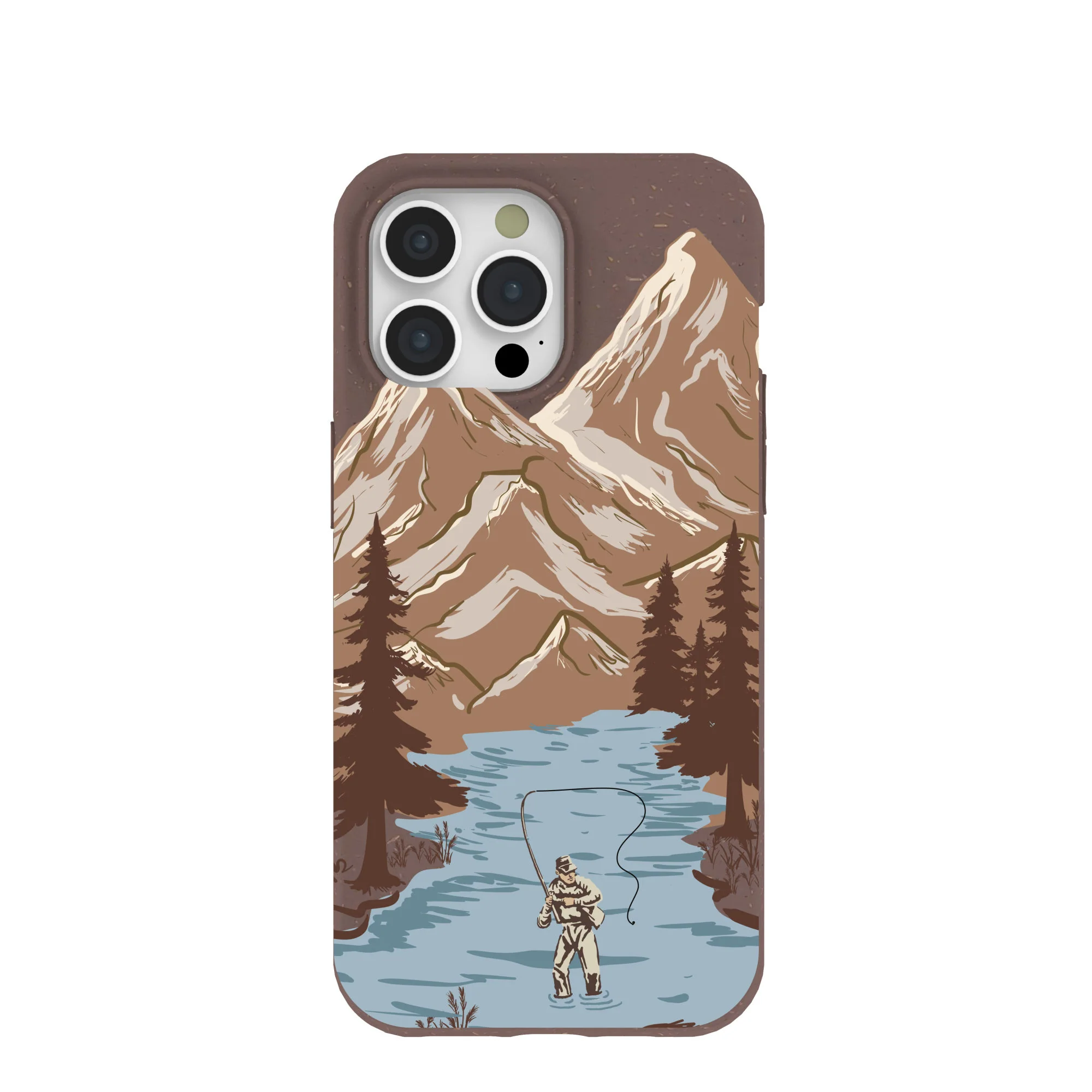 Chocolate Brown Gone Fishing iPhone 15 Pro Max Case