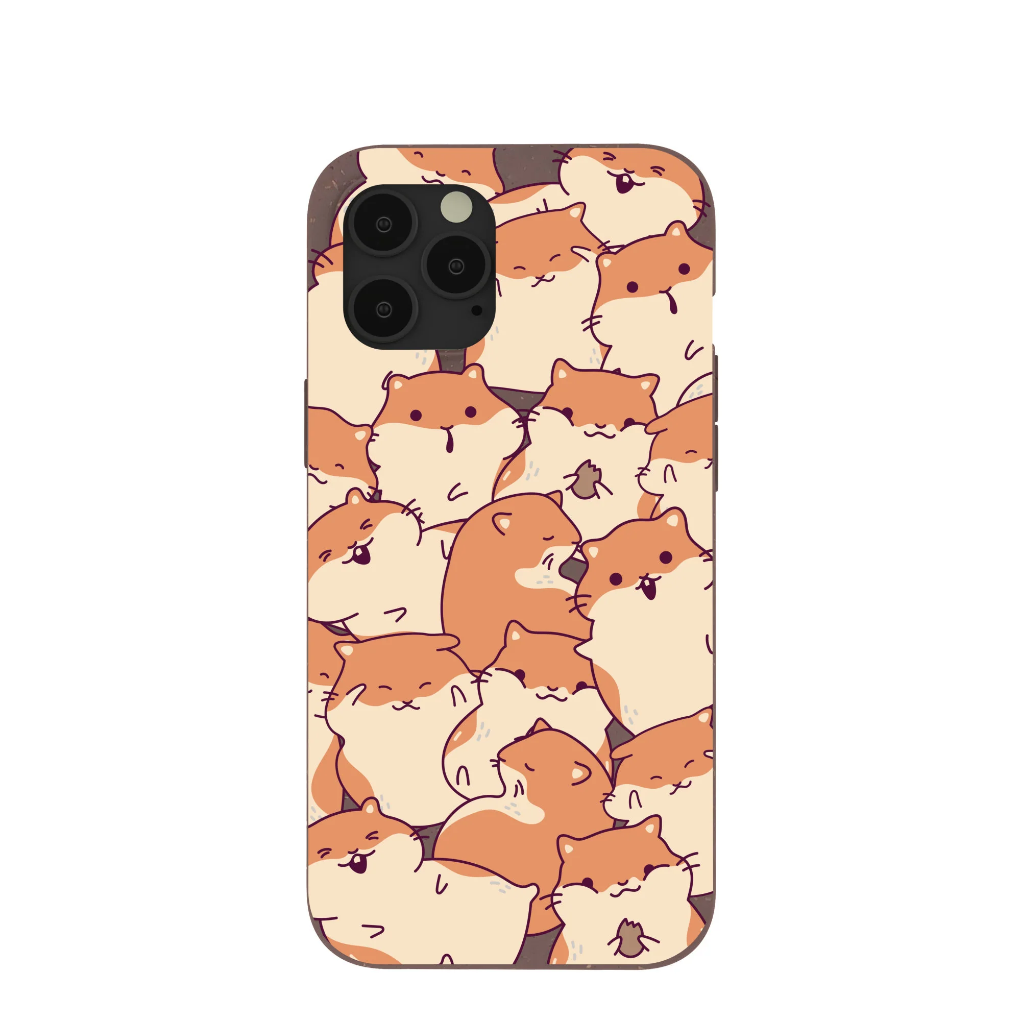 Chocolate Brown Happy Hamsters iPhone 12 Pro Max Case