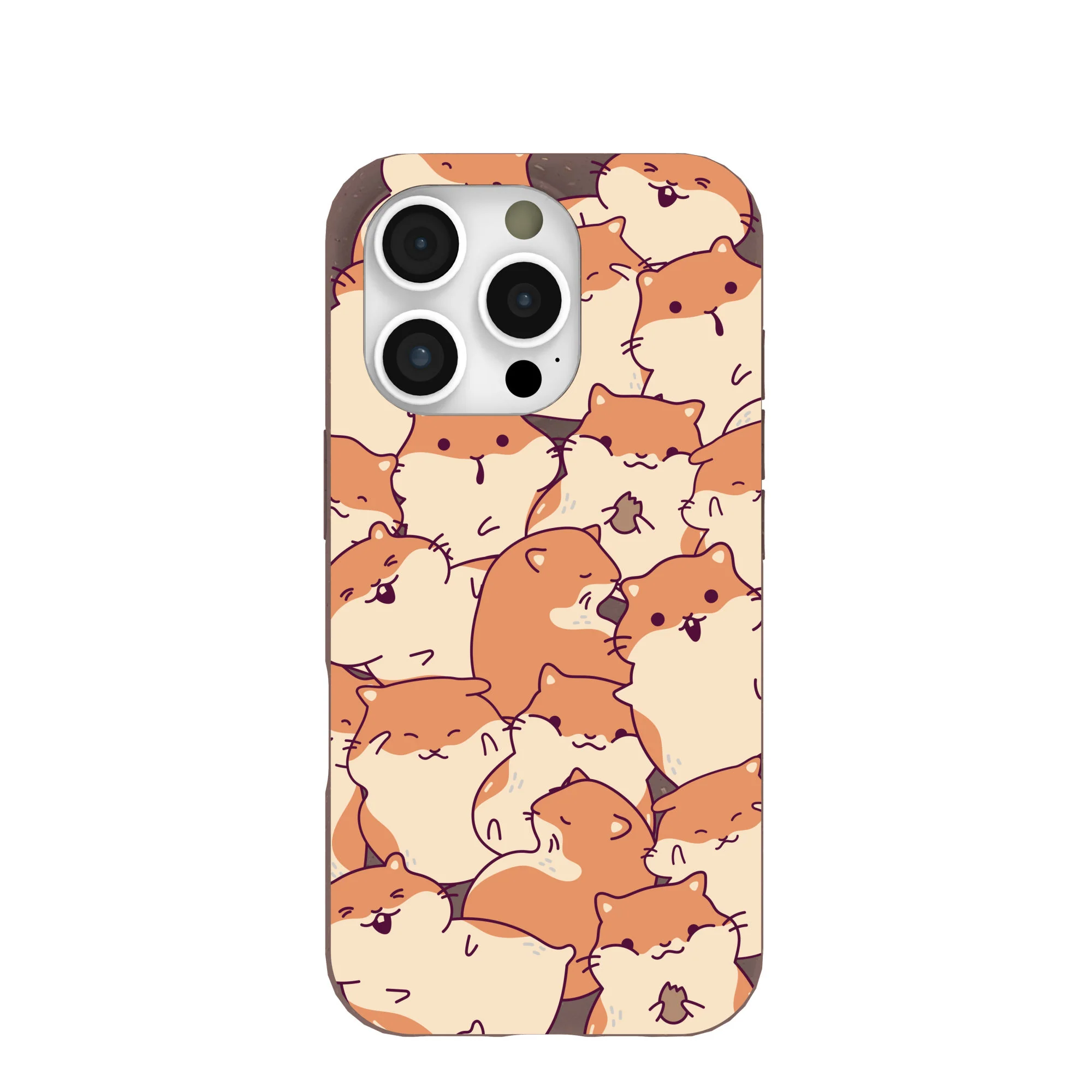 Chocolate Brown Happy Hamsters iPhone 16 Pro Case