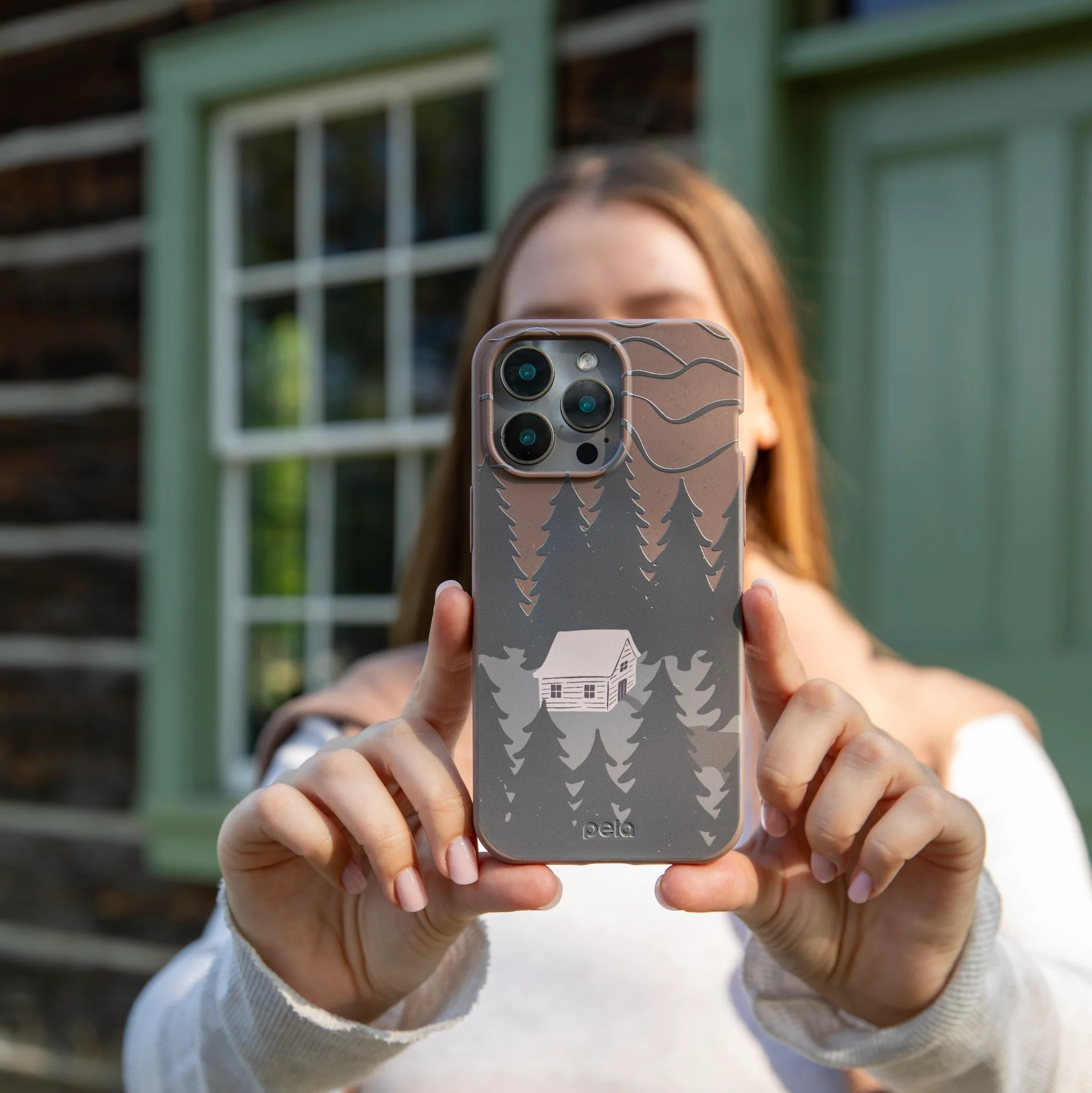 Chocolate Brown Hidden Cabin iPhone 14 Case - Image 5