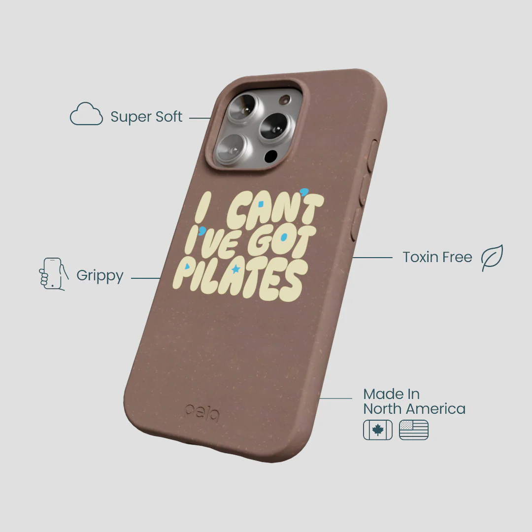 Chocolate Brown Ive got Pilates iPhone 16 Pro Case - Image 4