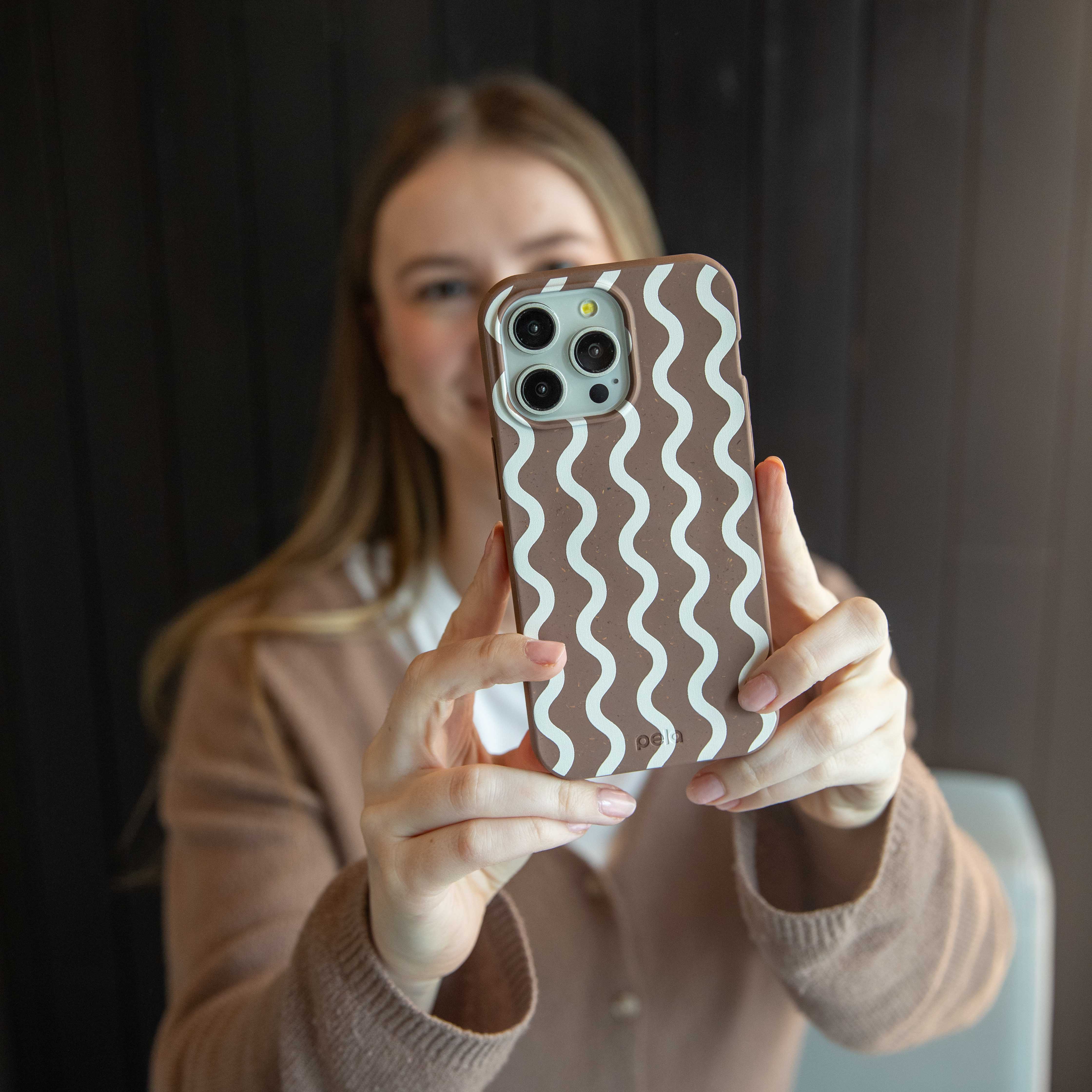 Chocolate Brown Latte Waves Google Pixel 8a Case - Image 2