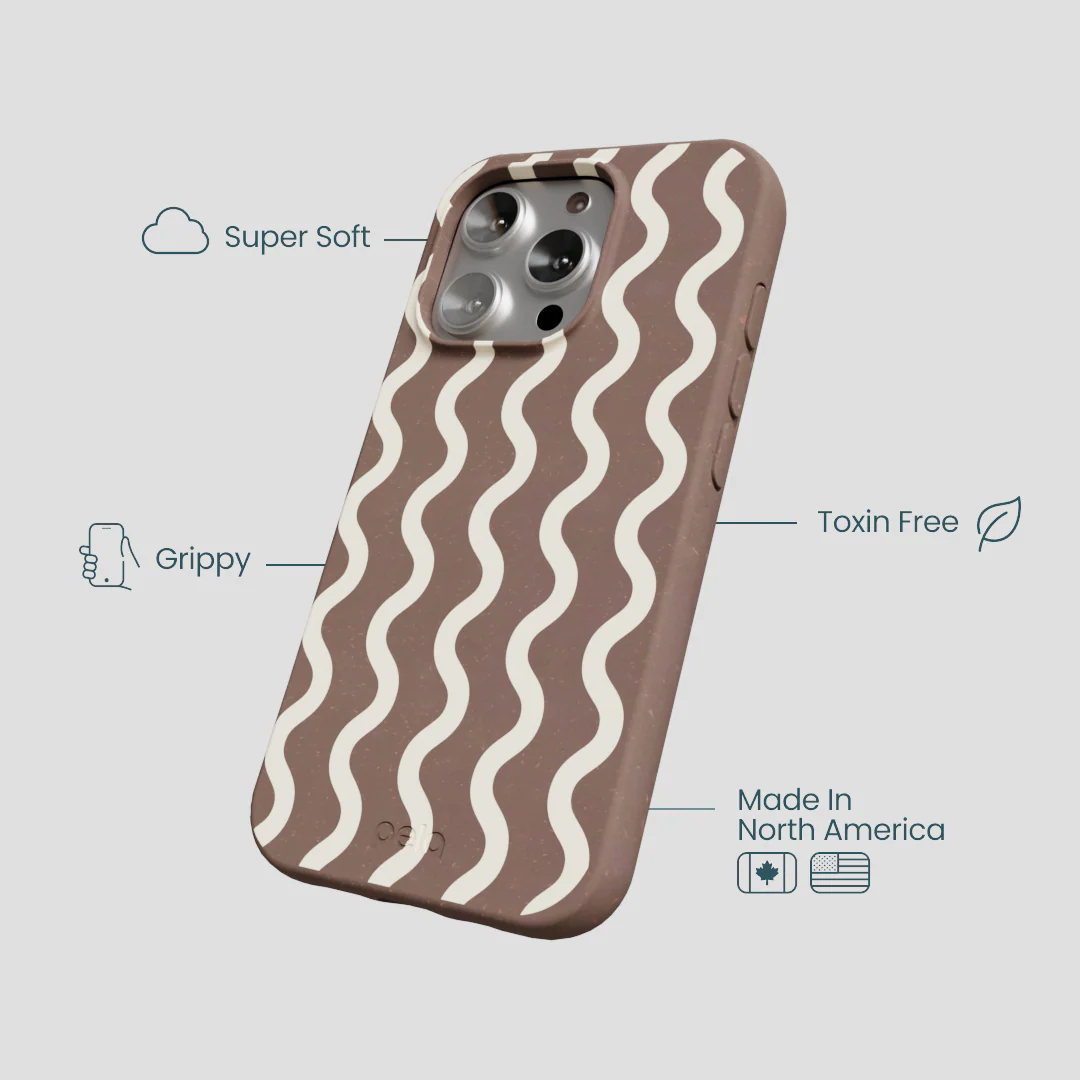 Chocolate Brown Latte Waves iPhone 16 Pro Case - Image 4
