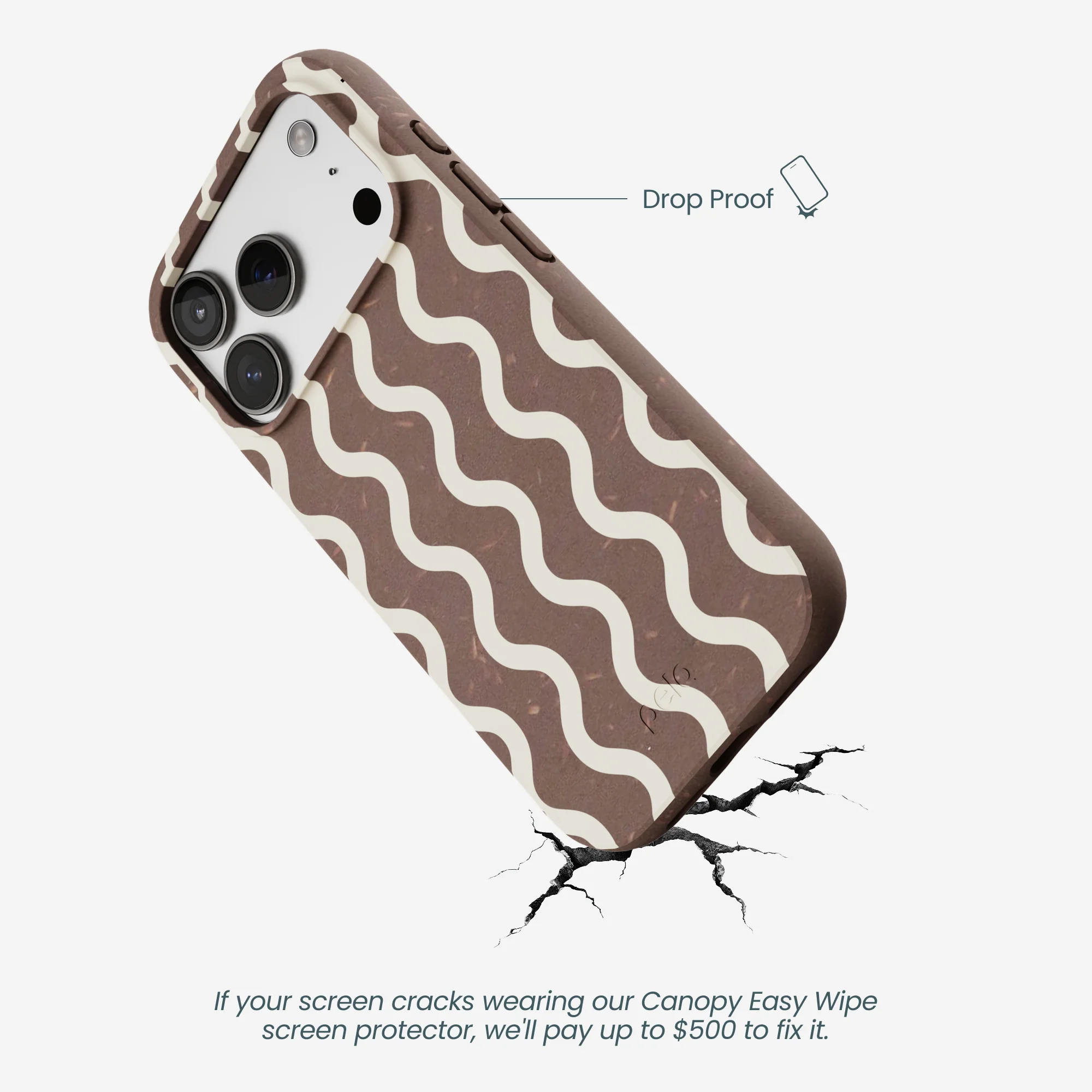 Chocolate Brown Latte Waves iPhone 17 Pro Case - Image 5