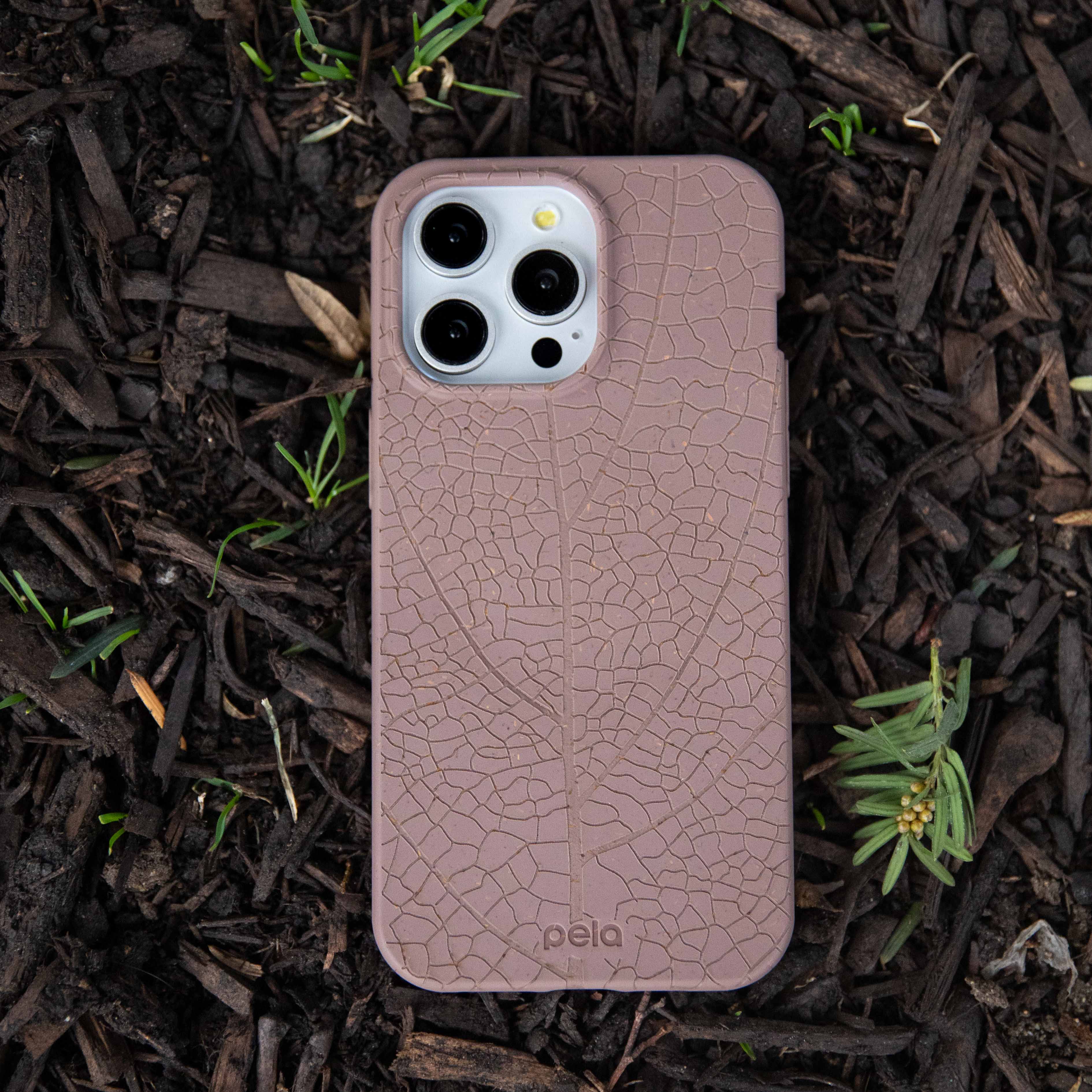 Chocolate Brown Leaf Veins iPhone 13 Mini Case - Image 6