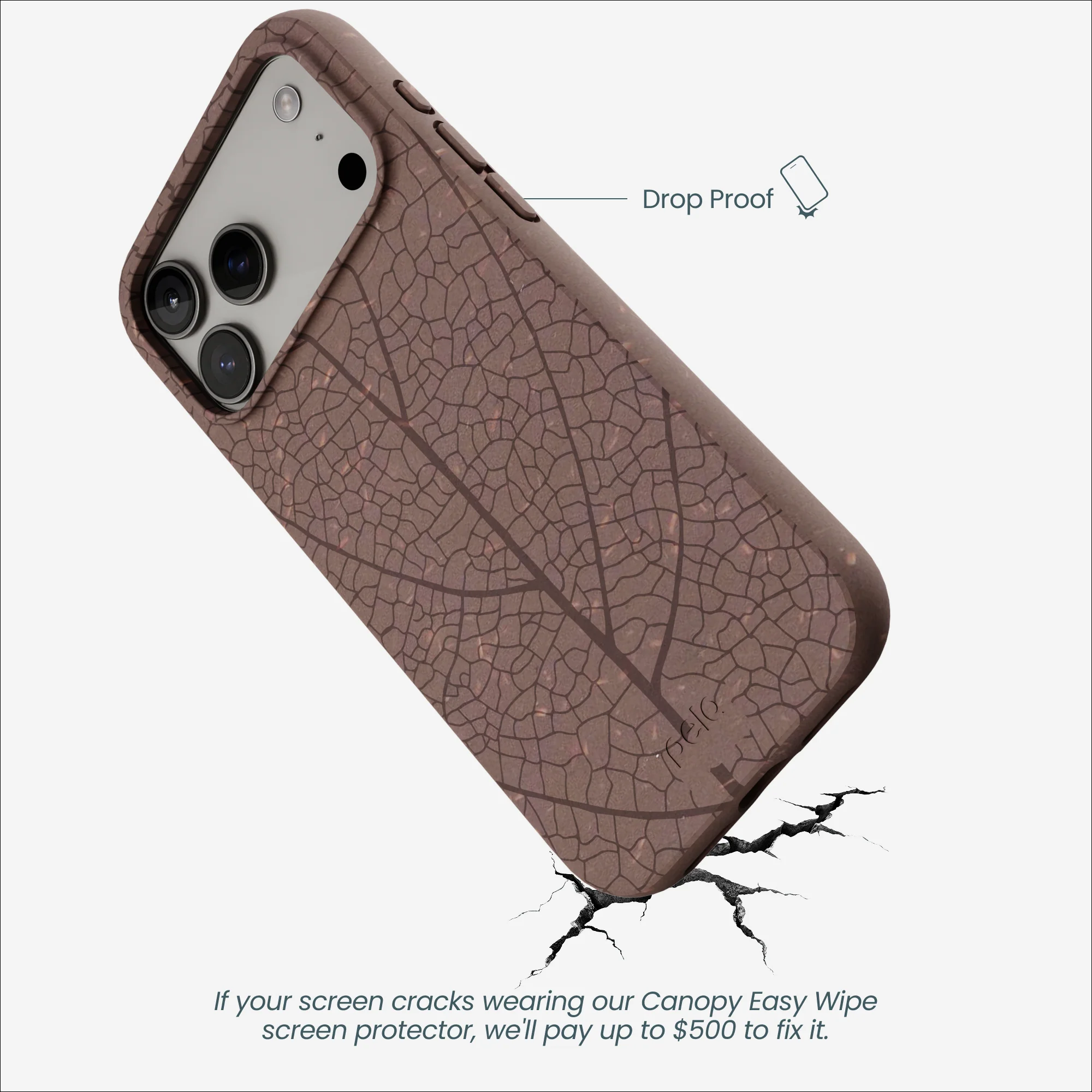 Chocolate Brown Leaf Veins iPhone 17 Pro Max Case - Image 5