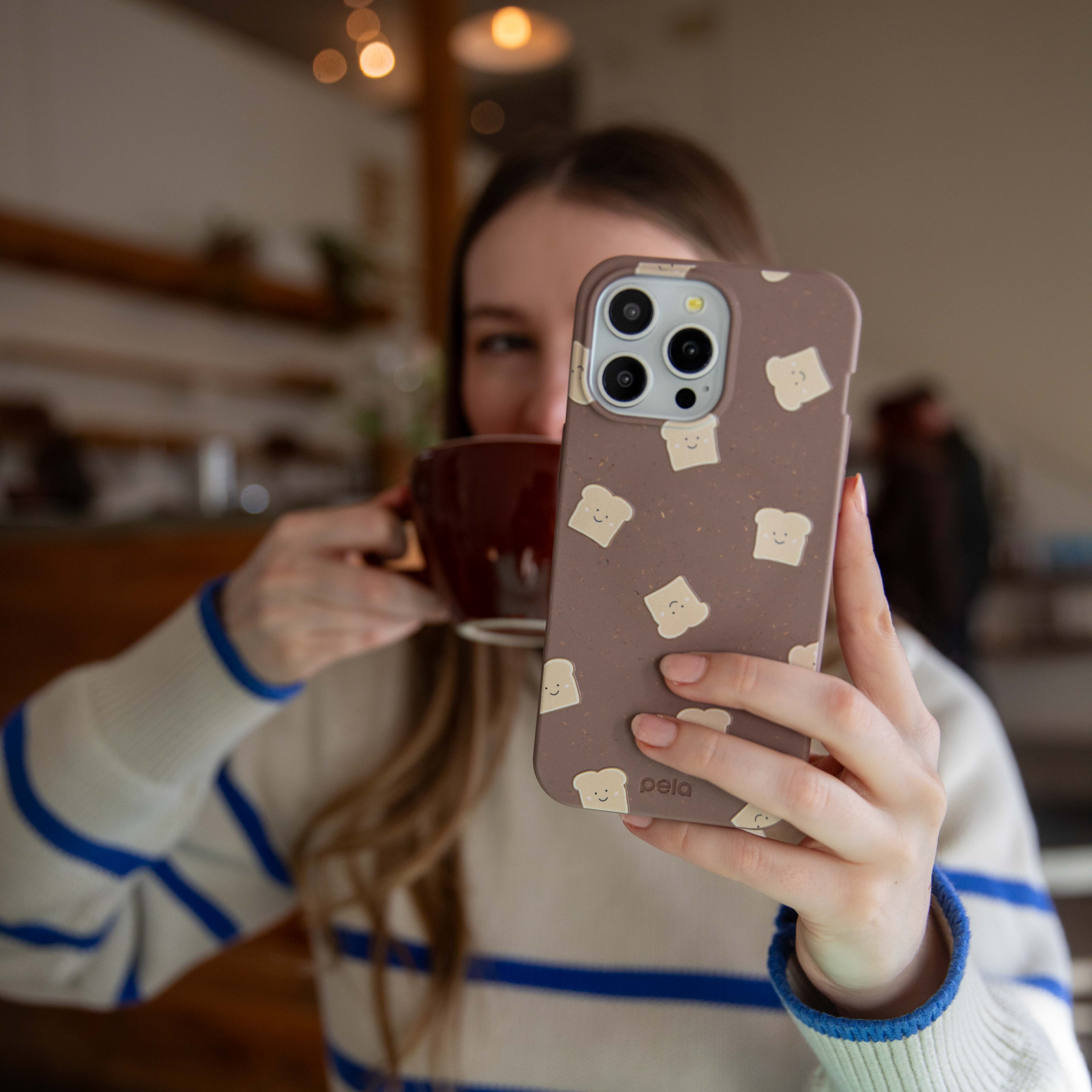 Chocolate Brown Mini Toast iPhone XR Case - Image 2