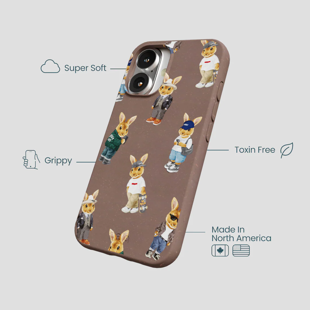 Chocolate Brown Rabbit Friends iPhone 16 Case - Image 4