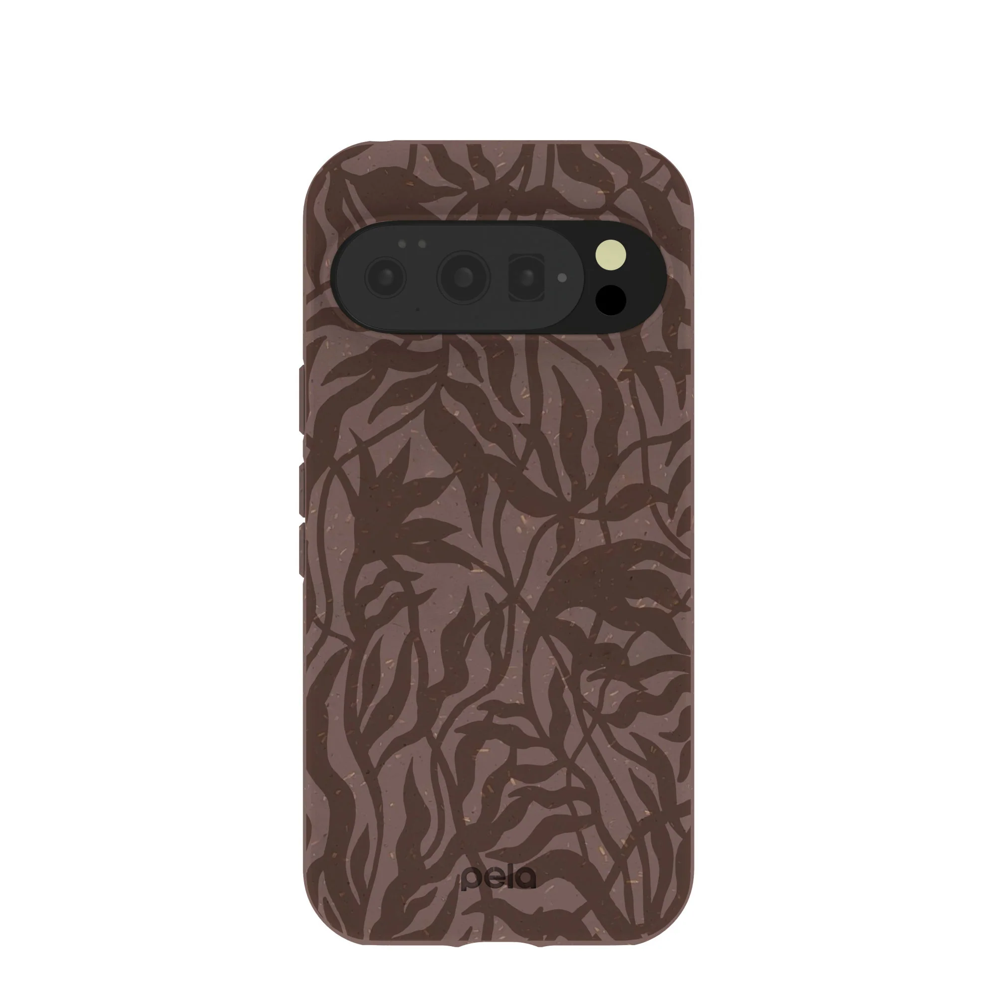 Chocolate Brown Rustic Leaves Google Pixel 10/10 Pro Case