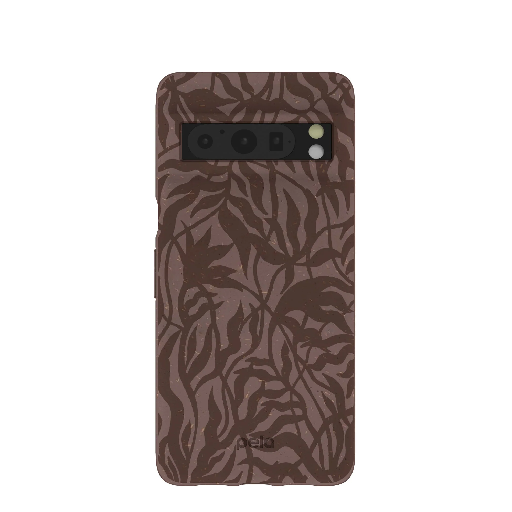 Chocolate Brown Rustic Leaves Google Pixel 8 Pro Case