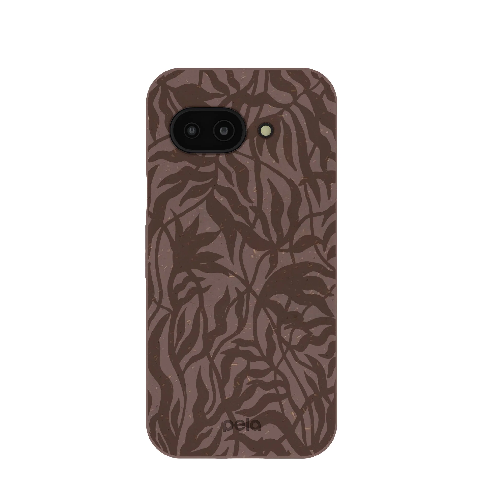 Chocolate Brown Rustic Leaves Google Pixel 9a Case