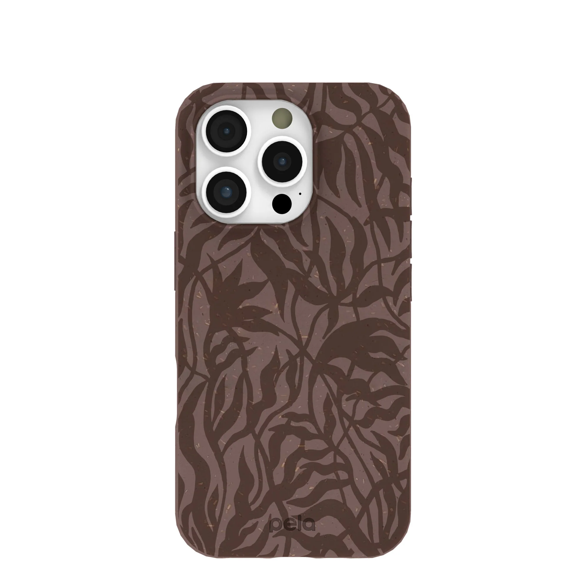 Chocolate Brown Rustic Leaves iPhone 16 Pro Case