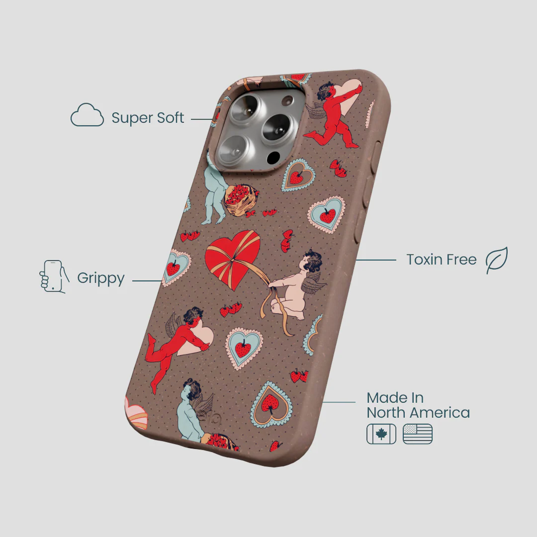 Chocolate Brown Strawberry Cupid iPhone 16 Pro Case - Image 4
