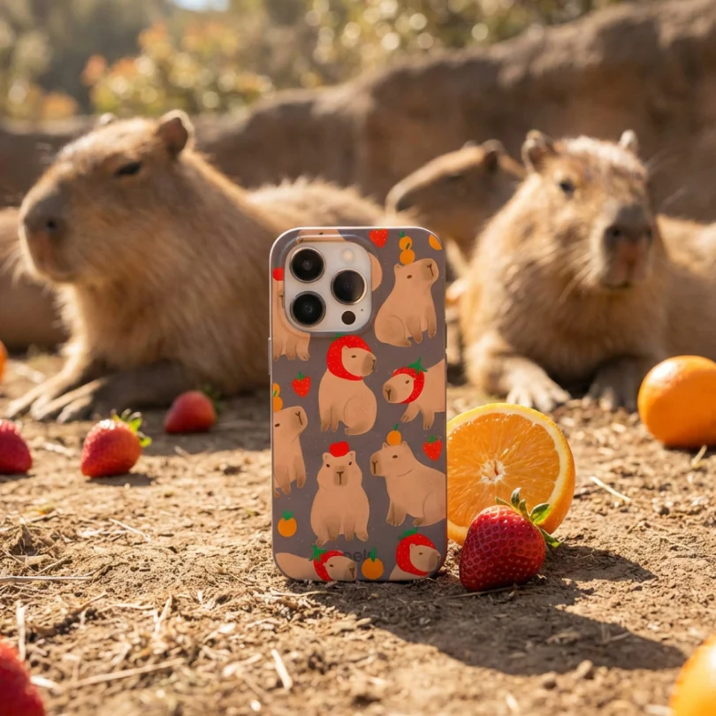 Chocolate Brown Sweet Capybaras Google Pixel 9a Case - Image 6
