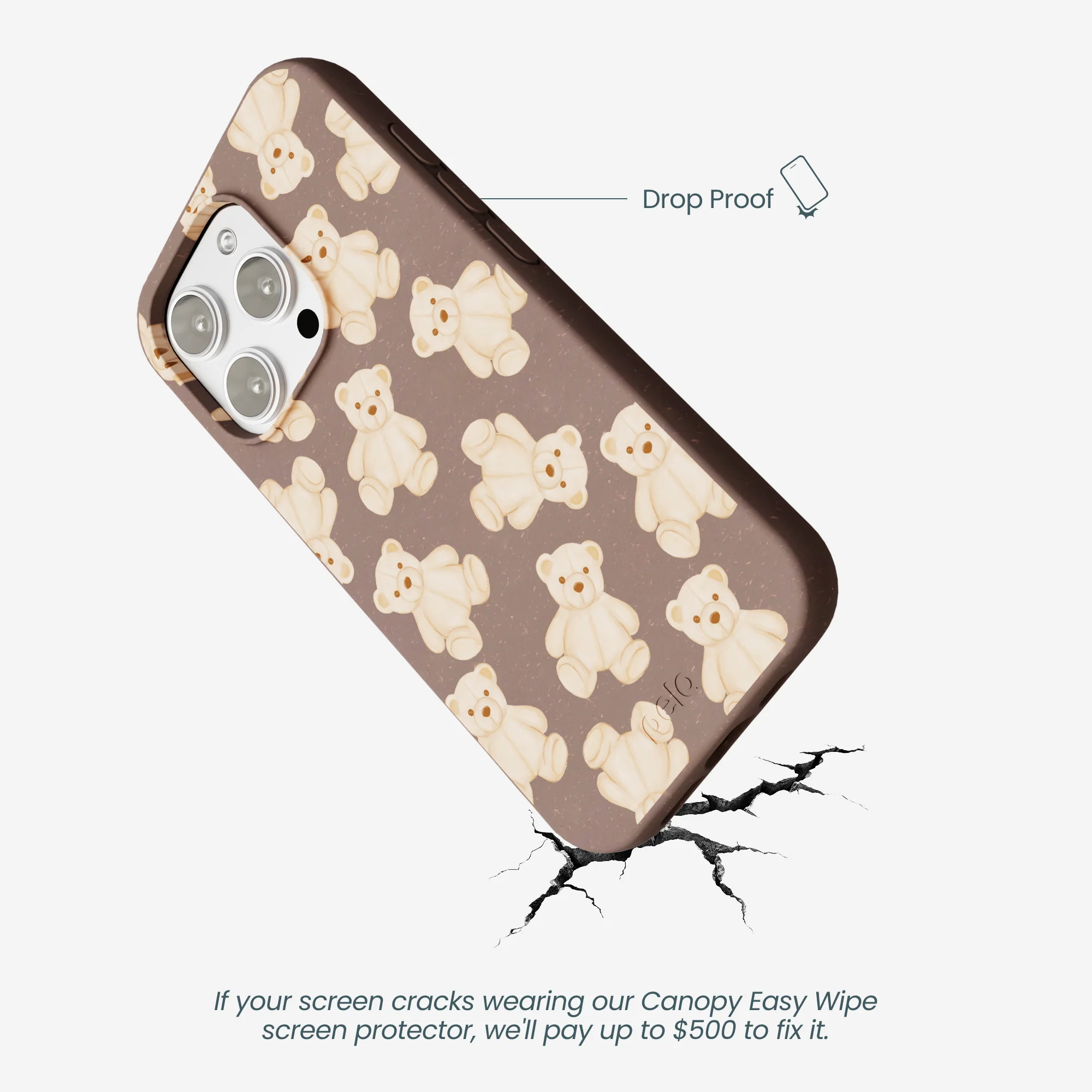 Chocolate Brown Teddy Love iPhone 16 Pro Max Case - Image 5