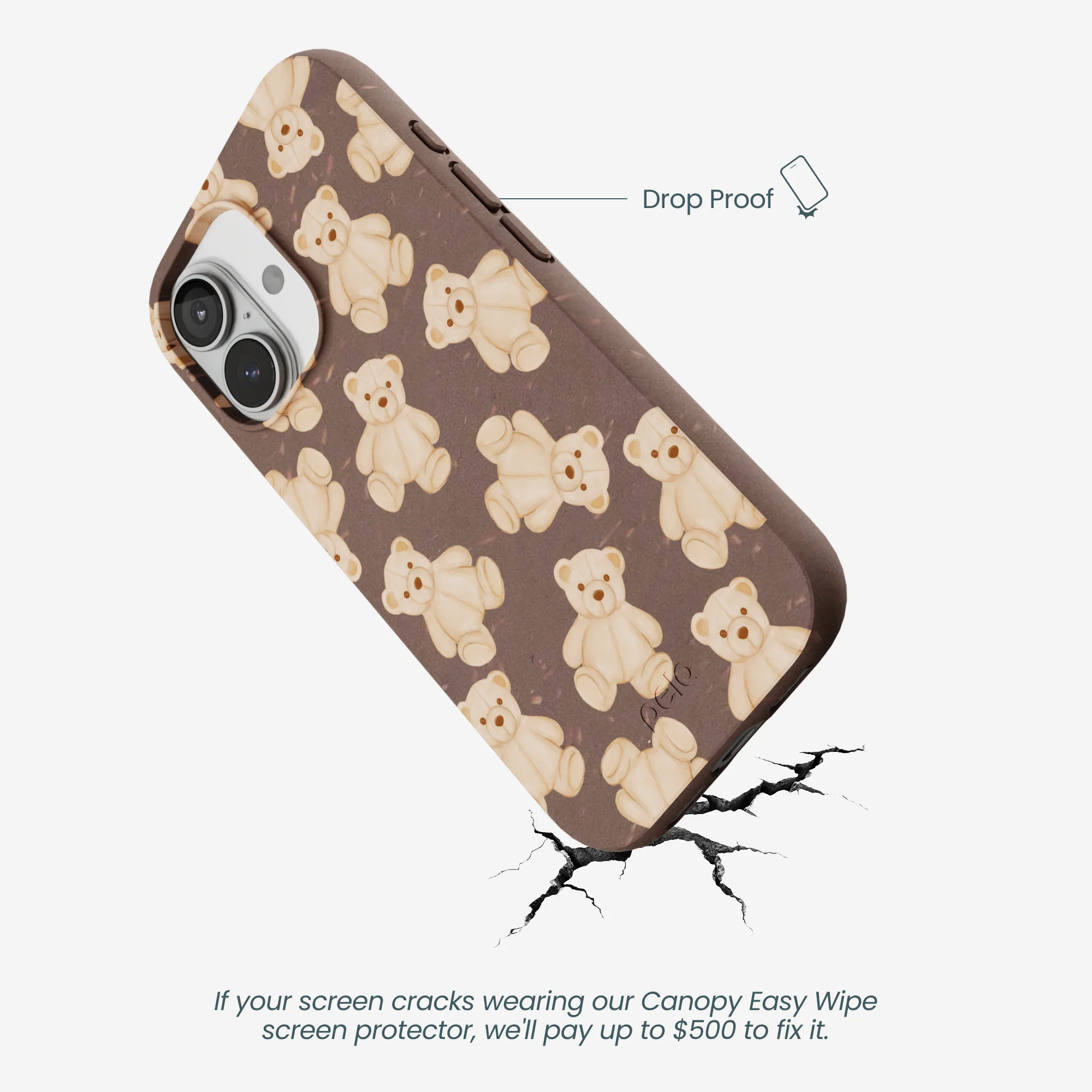 Chocolate Brown Teddy Love iPhone 17 Case - Image 5
