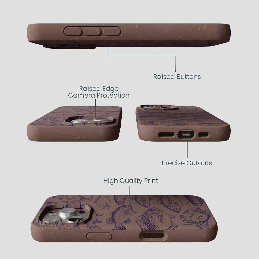 Chocolate Brown Vintage Catch iPhone 16 Pro Case - Image 3
