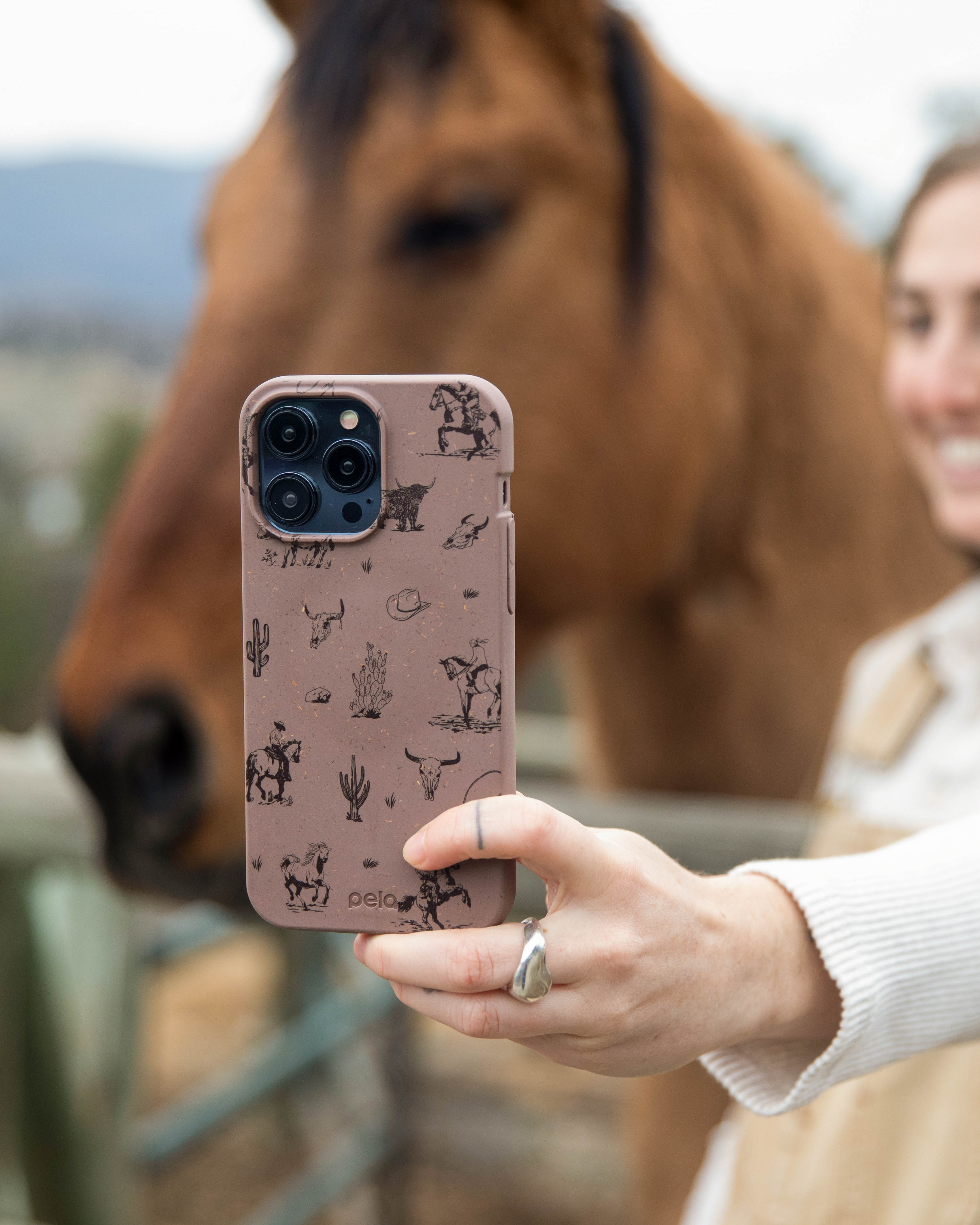Chocolate Brown Wild Frontier iPhone 6/6s/7/8/SE Case - Image 2