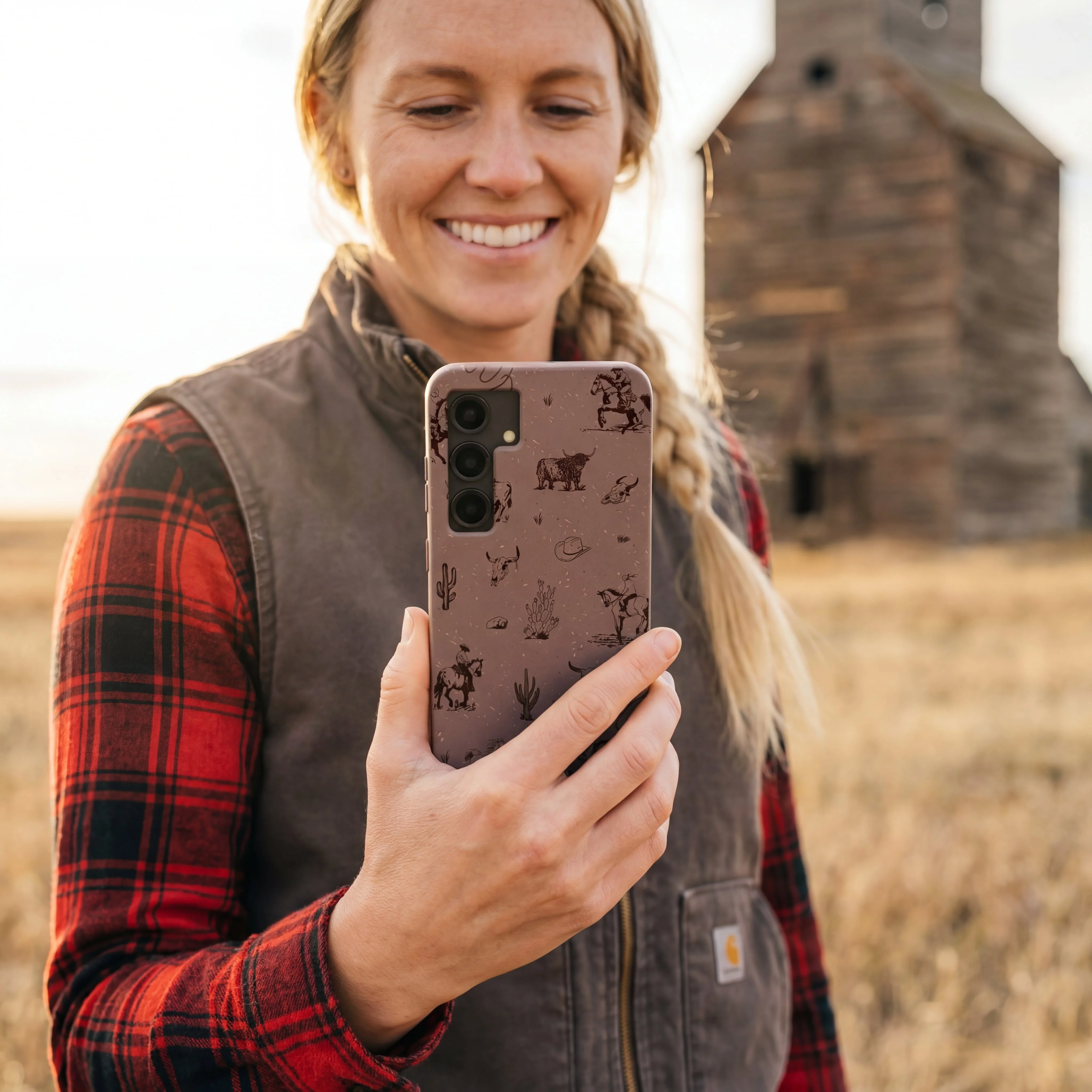 Chocolate Brown Wild Frontier Samsung Galaxy S25+(Plus) Case - Image 2