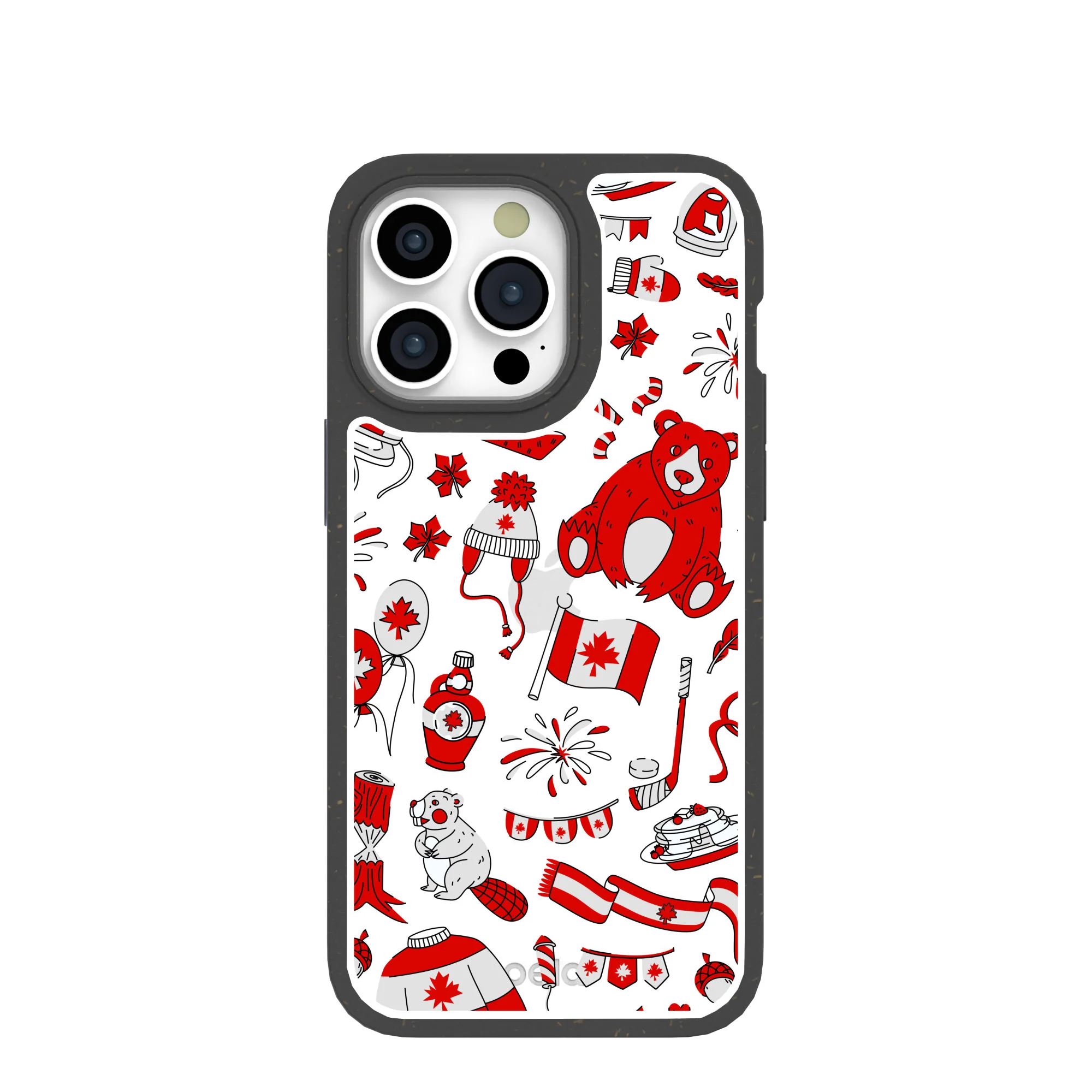 Clear Oh Canada iPhone 15 Pro Max Case With Black Ridge