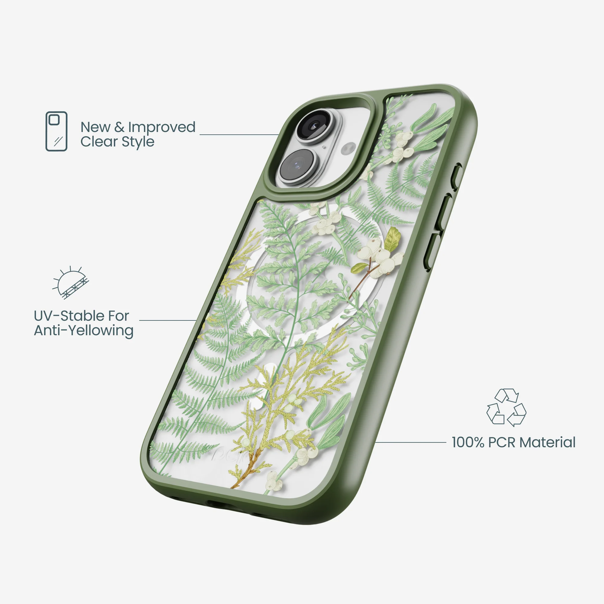 Clear Herbarium iPhone 17 Case With Forest Floor Ridge (MagSafe included) - Image 4