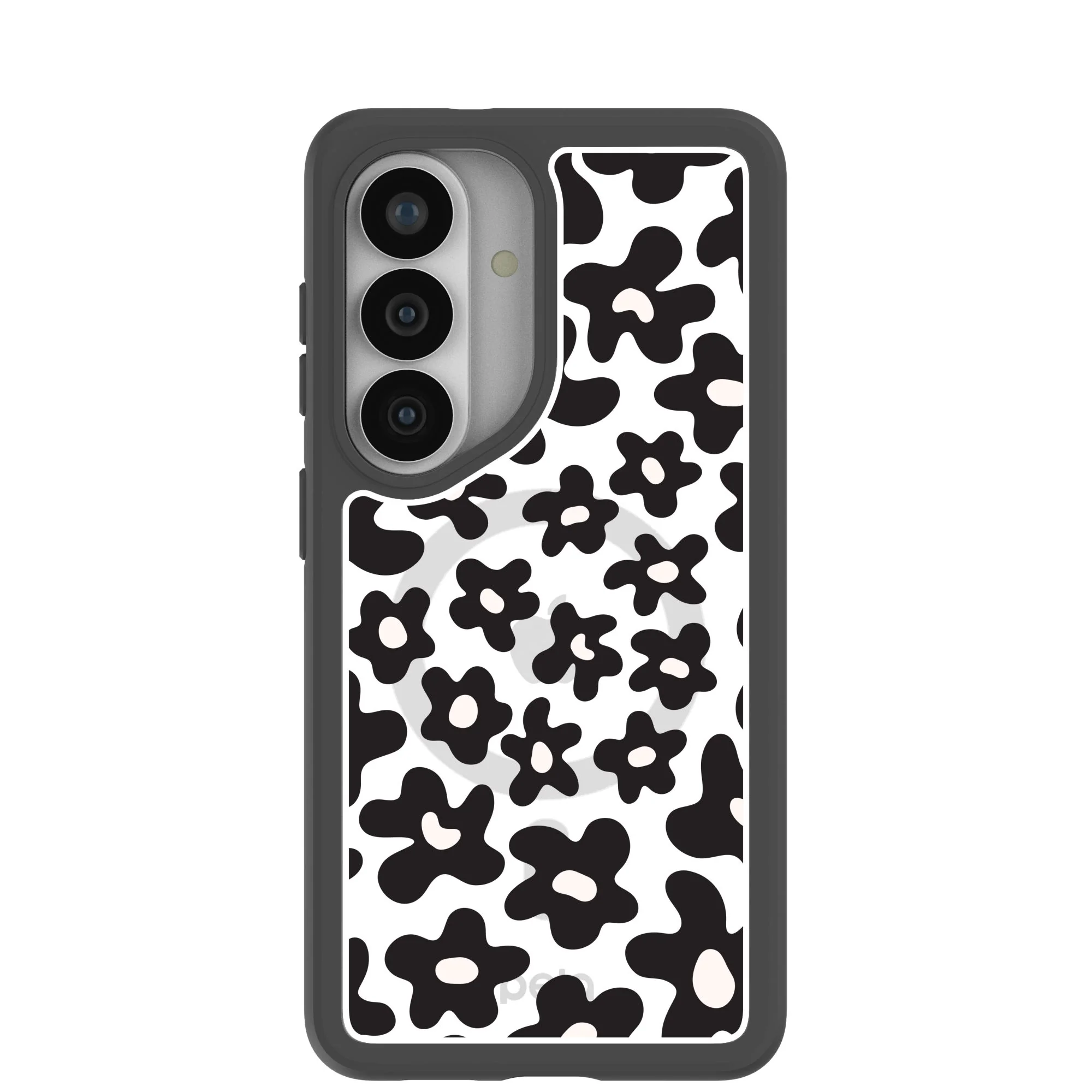 Clear Floral wall Samsung Galaxy S26 Case With Noir Ridge (Magnetic Charging included)